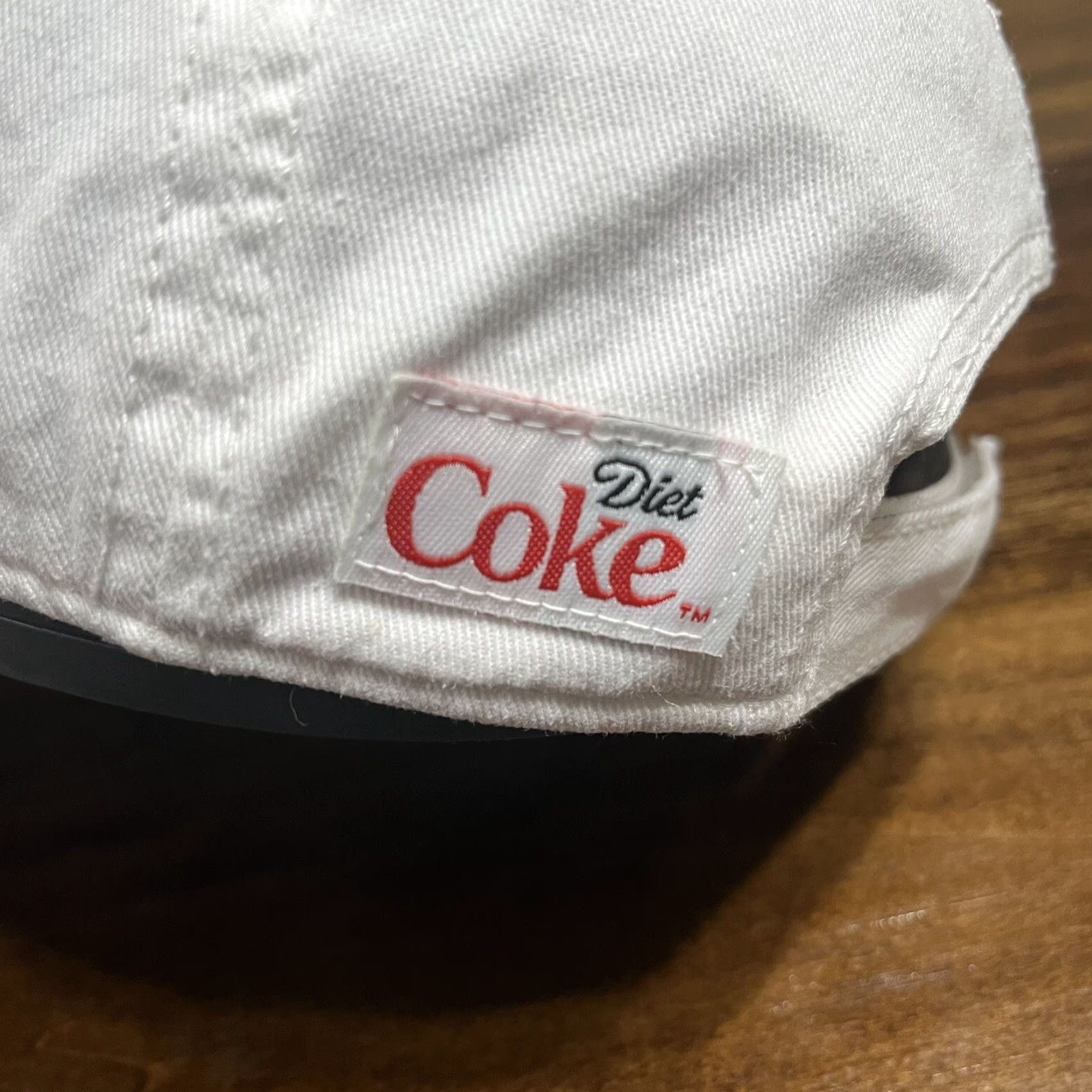 Vintage Coca Cola Diet Coke Hat Cap White Strap Back Adjustable DK Lady In A Coat Size ONE SIZE - 4 Thumbnail