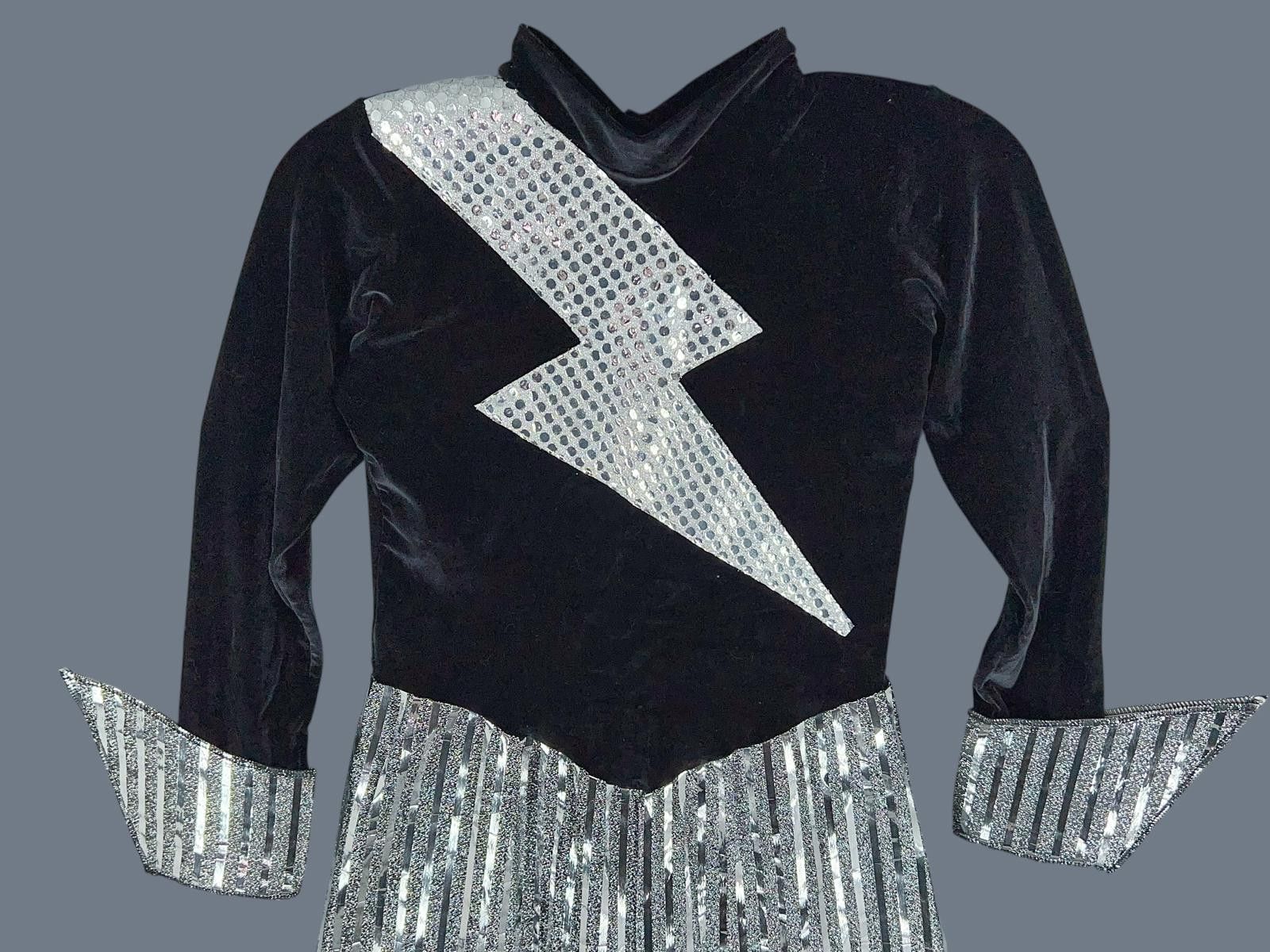 Designer Vintage Disco Lightning Bolt Jumpsuit One Piece Small Size ONE SIZE - 3 Thumbnail