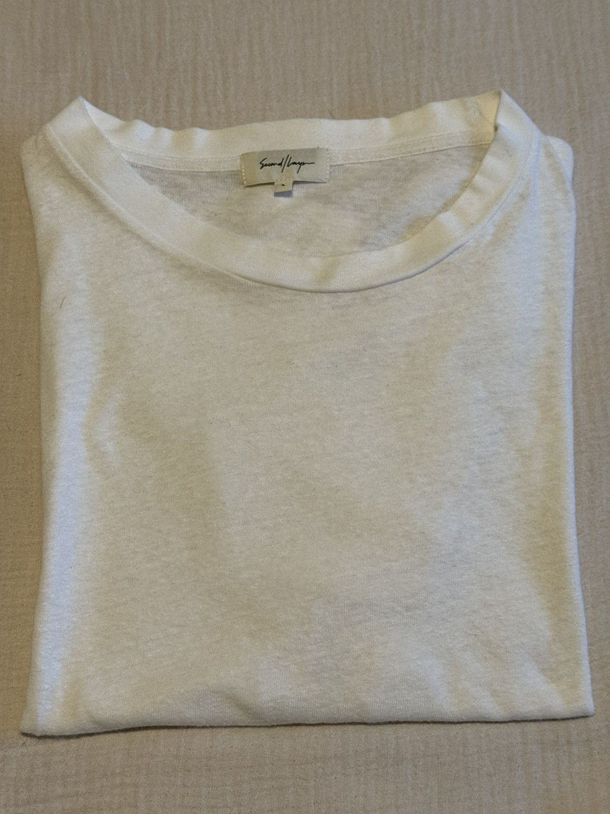 Second/Layer Loose Knit Oversized White Tee 100% Cotton Size US M / EU 48-50 / 2 - 7 Thumbnail