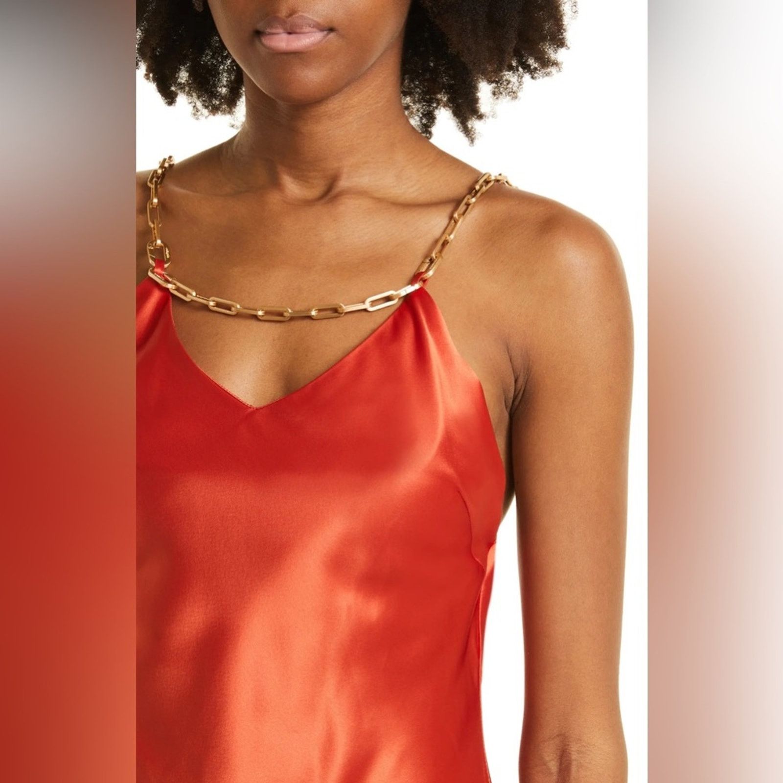Cult Gaia Cult Gaia ANDI Silk DRESS Backless Rouge Orange L Size L / US 10 / IT 46 - 3 Thumbnail