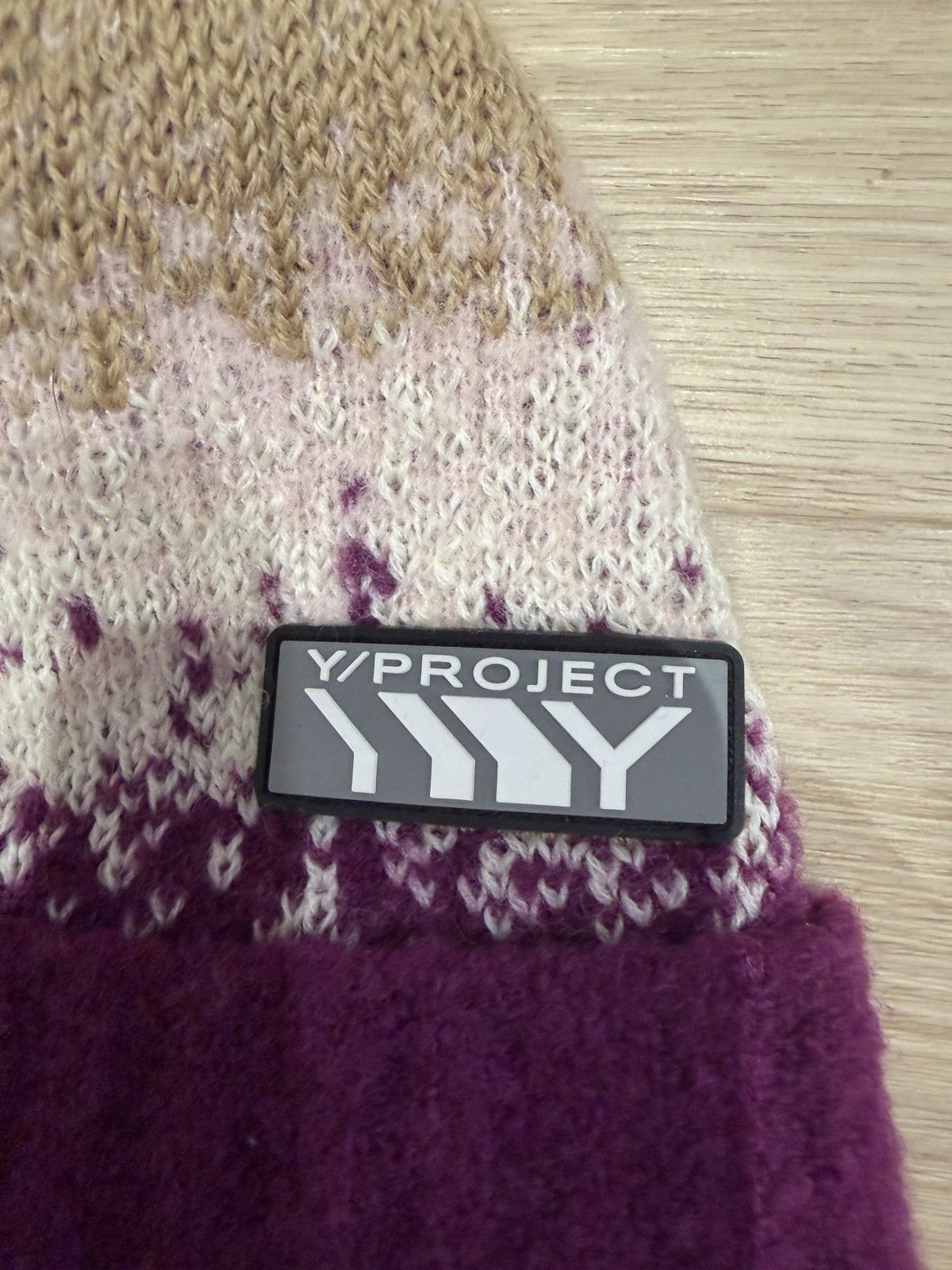 Y/Project Y/Project Purple & Beige Gradient Knit Beanie Size ONE SIZE - 3 Thumbnail