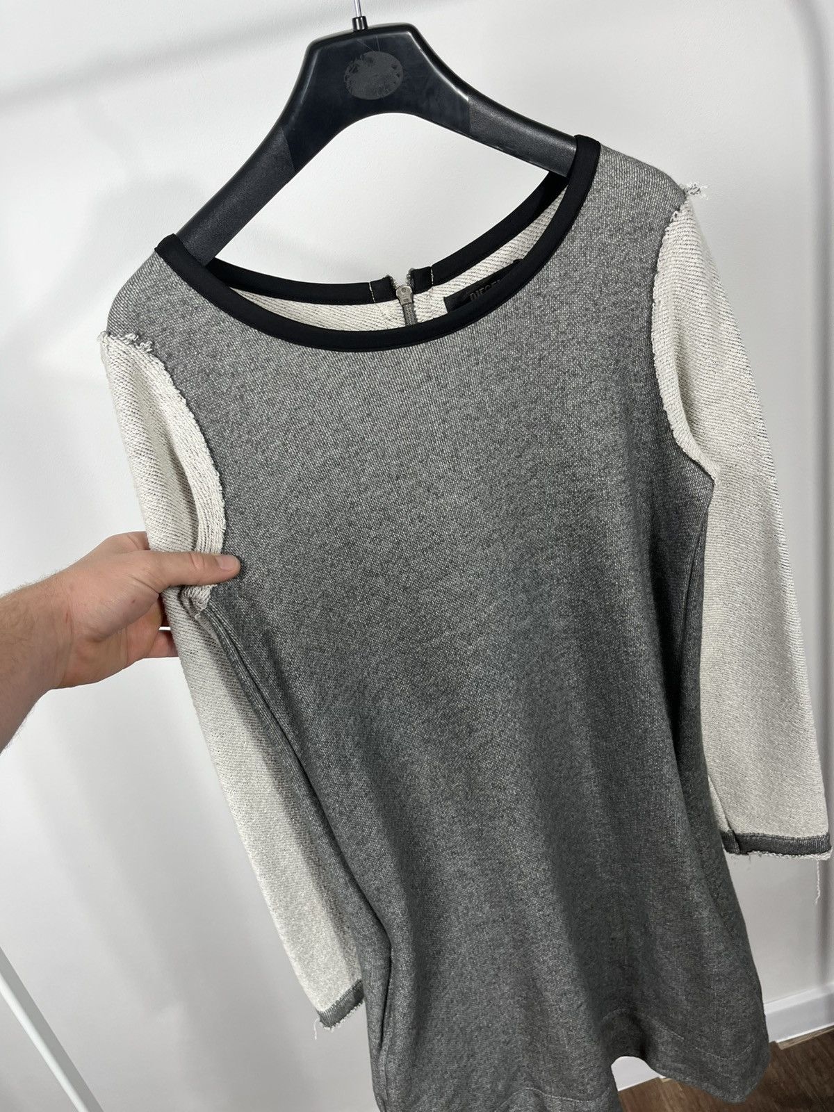 Diesel Diesel Women’s Gray Mini Dress Long Sleeve Zip Back Casual Size S / US 4 / IT 40 - 7 Thumbnail