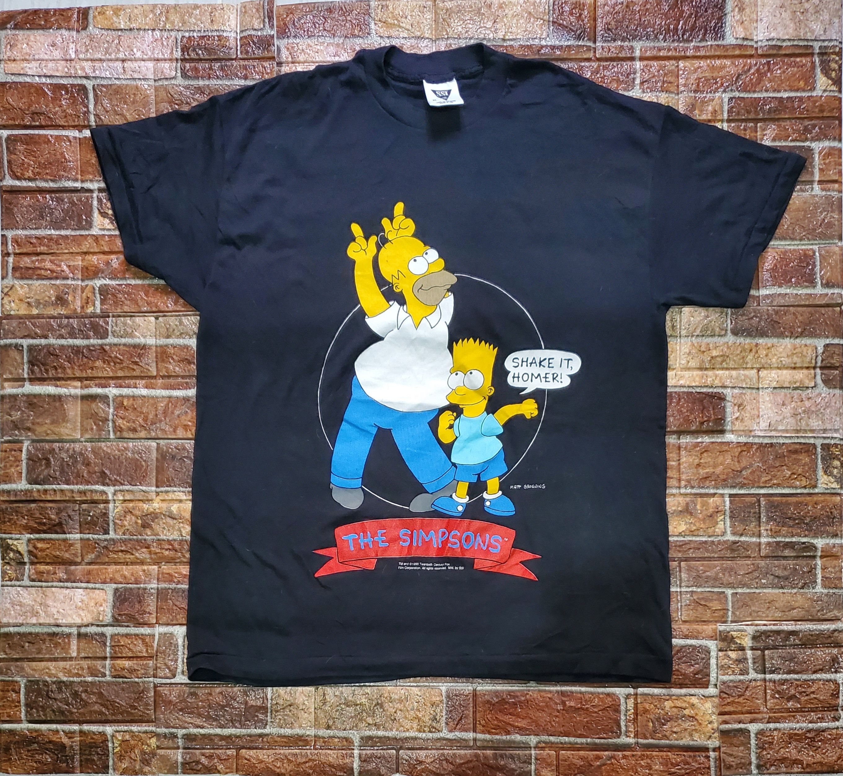 Vintage the simpson 1990 shake it homer tshirt Size US XL / EU 56 / 4 - 1 Thumbnail
