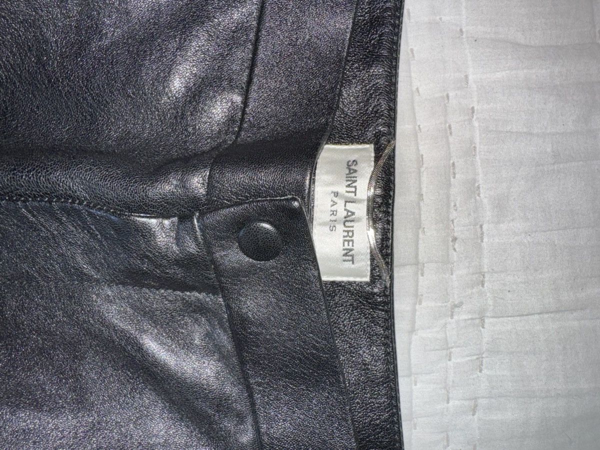 Saint Laurent Paris Saint Laurent Leather Pants Size US 34 / EU 50 - 2 Thumbnail