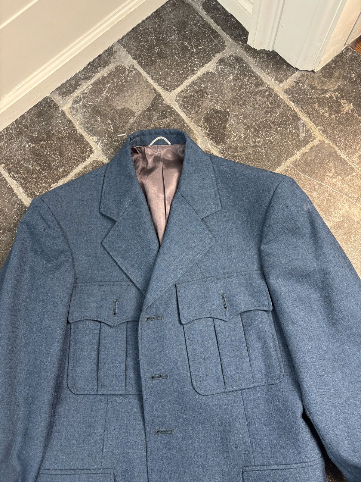 Vintage Vintage Suit Two Piece Uniform Pilot Military Service Blue Size 36R - 17 Thumbnail