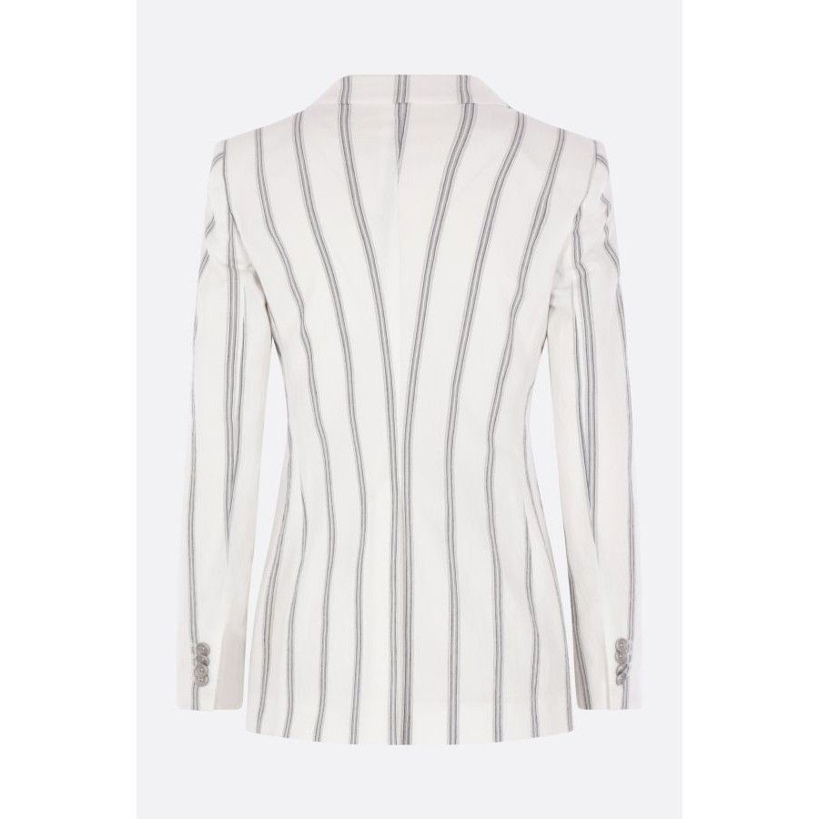 Tagliatore TAGLIATORE Parigi White Cotton Blend Double-Breasted Jacket Size M / US 6-8 / IT 42-44 - 2 Thumbnail