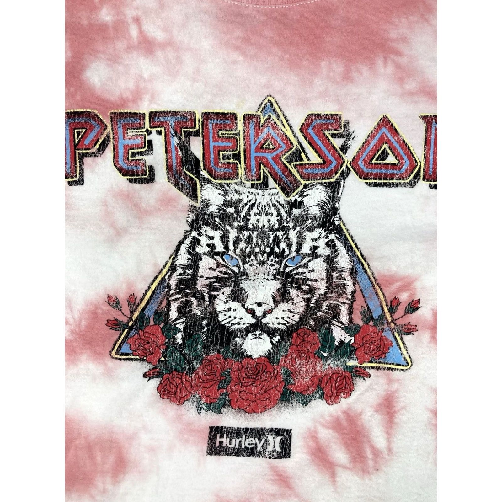 Hurley VINTAGE Hurley T-Shirt Women Small Pink White Tie Dye Tiger Graphic Short Sleeve Crew Neck Pullover Cotton Size S / US 4 / IT 40 - 2 Thumbnail