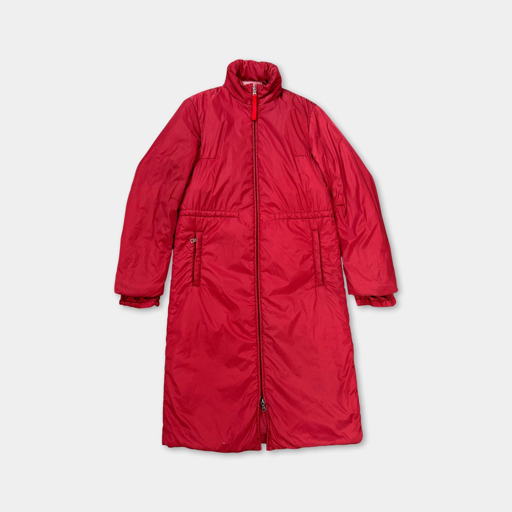 Prada Prada Red Nylon Padded Long Jacket Size US L / EU 52-54 / 3 - 1 Thumbnail