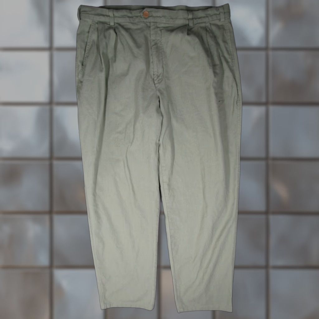 Patagonia VINTAGE Patagonia Pants Mens 40 Green Pleated Chinos Y2K Made in USA 40x33 Size US 40 / EU 56 - 1 Thumbnail