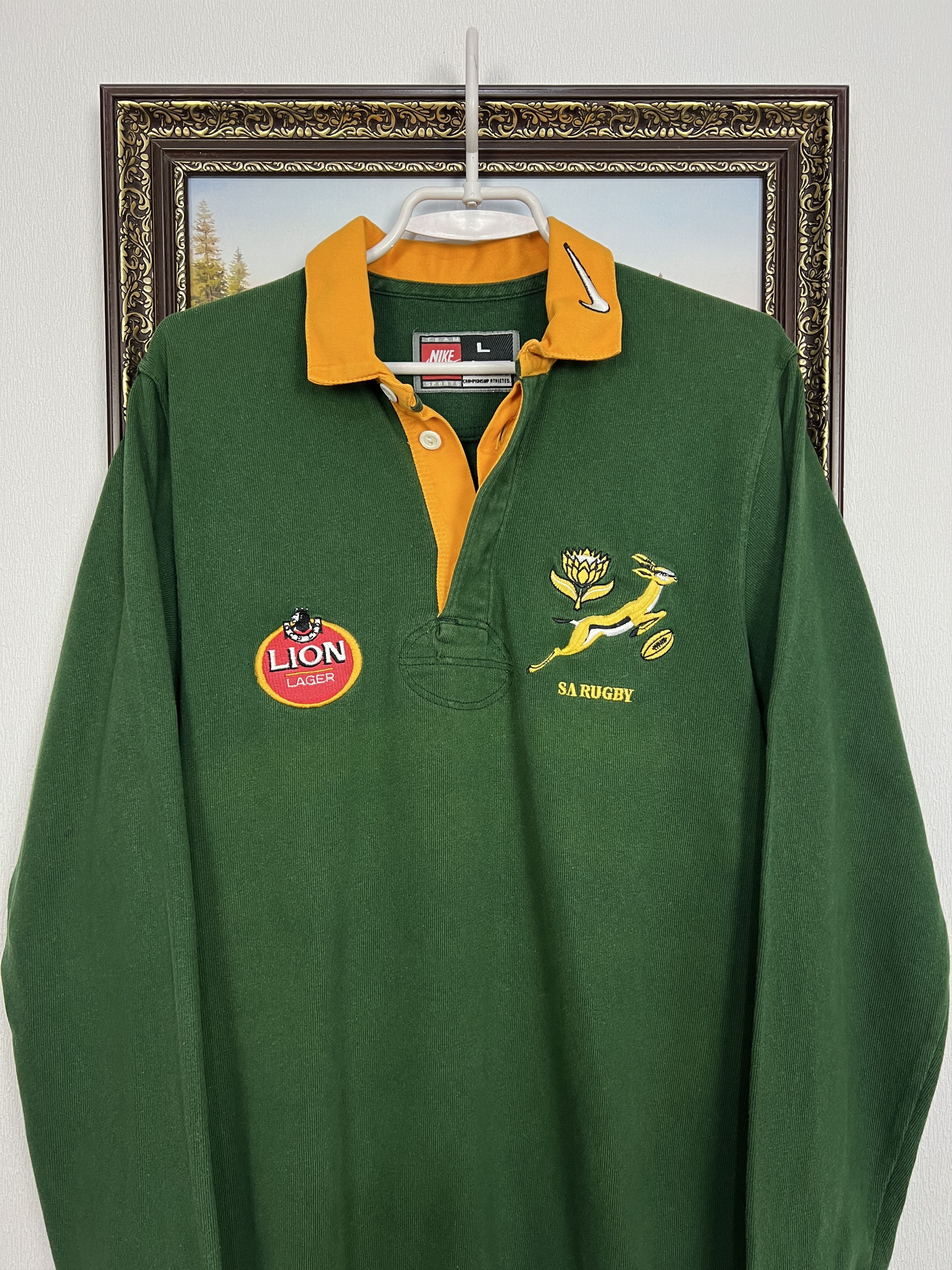 Nike South Africa Lion Rugby Union Long Sleeve Jersey Shirt Size US L / EU 52-54 / 3 - 2 Thumbnail