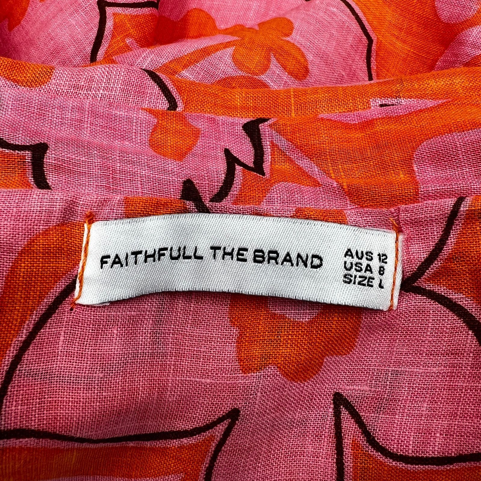 Anthropologie Anthropologie Faithfull The Brand Linen Top Floral Size L / US 10 / IT 46 - 3 Thumbnail