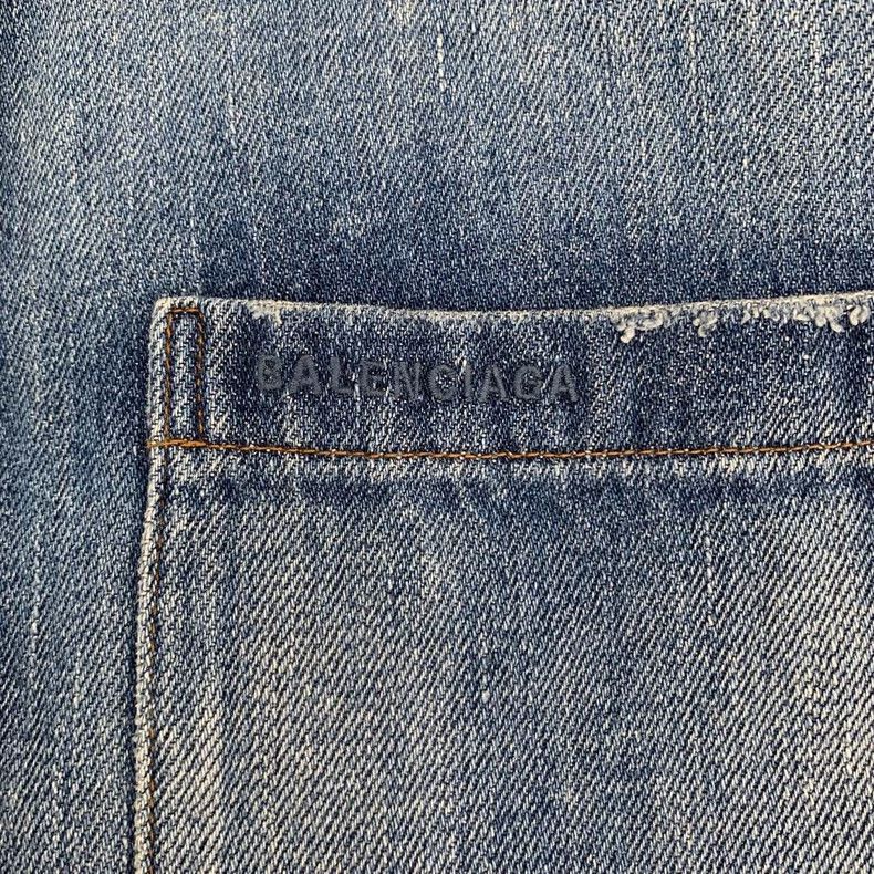 Balenciaga Balenciaga Pocket logo embroidered dark blue cotton denim Size US S / EU 44-46 / 1 - 5 Thumbnail