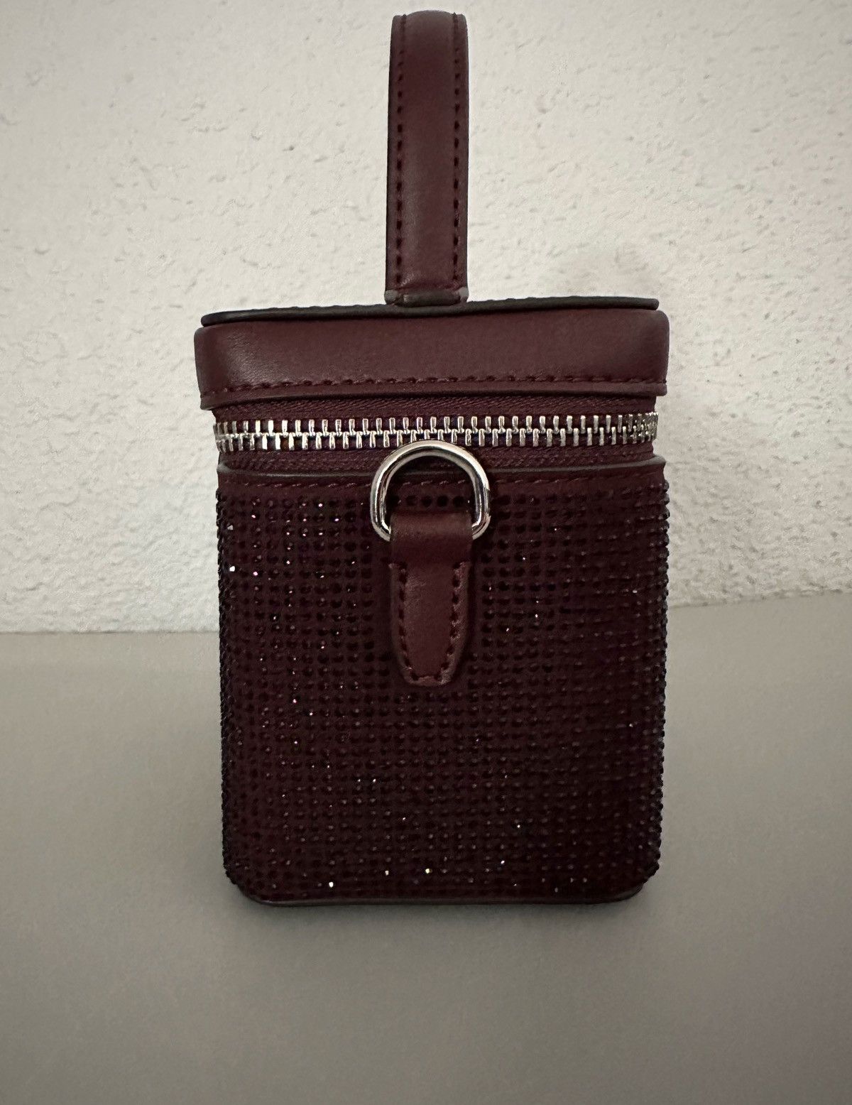 Michael Kors Sandrine Small Box Crossbody Bag With Cristal In Oxblood Size ONE SIZE - 5 Thumbnail