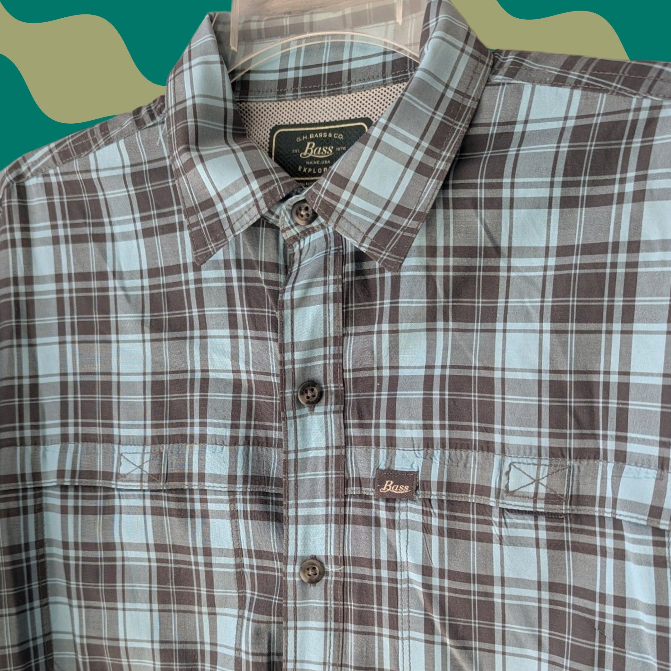 Vintage G.H. Bass Explorer Button-Up Shirt Blue Plaid Short Sleeve Mens M Outdoors Size US M / EU 48-50 / 2 - 1 Thumbnail