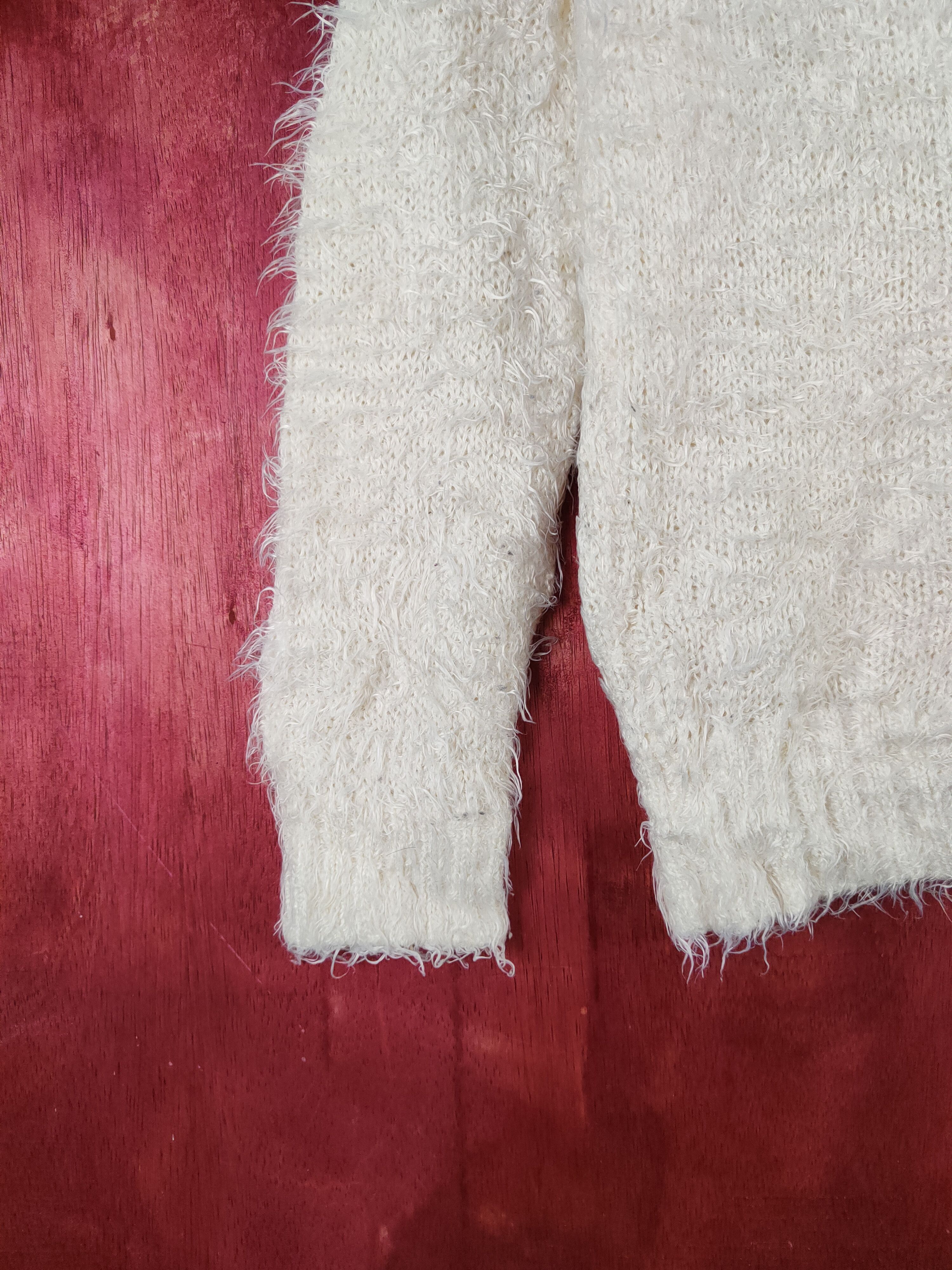 Japanese Brand × Vintage Cool Design 💥 Olive des Olive Cream Fur Mohair Size M / US 6-8 / IT 42-44 - 4 Thumbnail