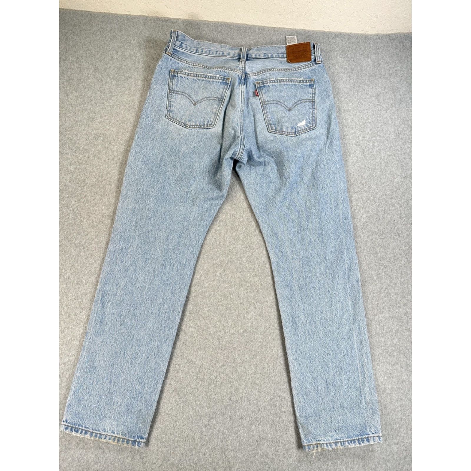 Levi's Levi's Premium Middy Straight Jeans Womens 32 Light Wash Distressed Cotton Denim Jeans Size 24" / US 00 / IT 34 - 7 Thumbnail