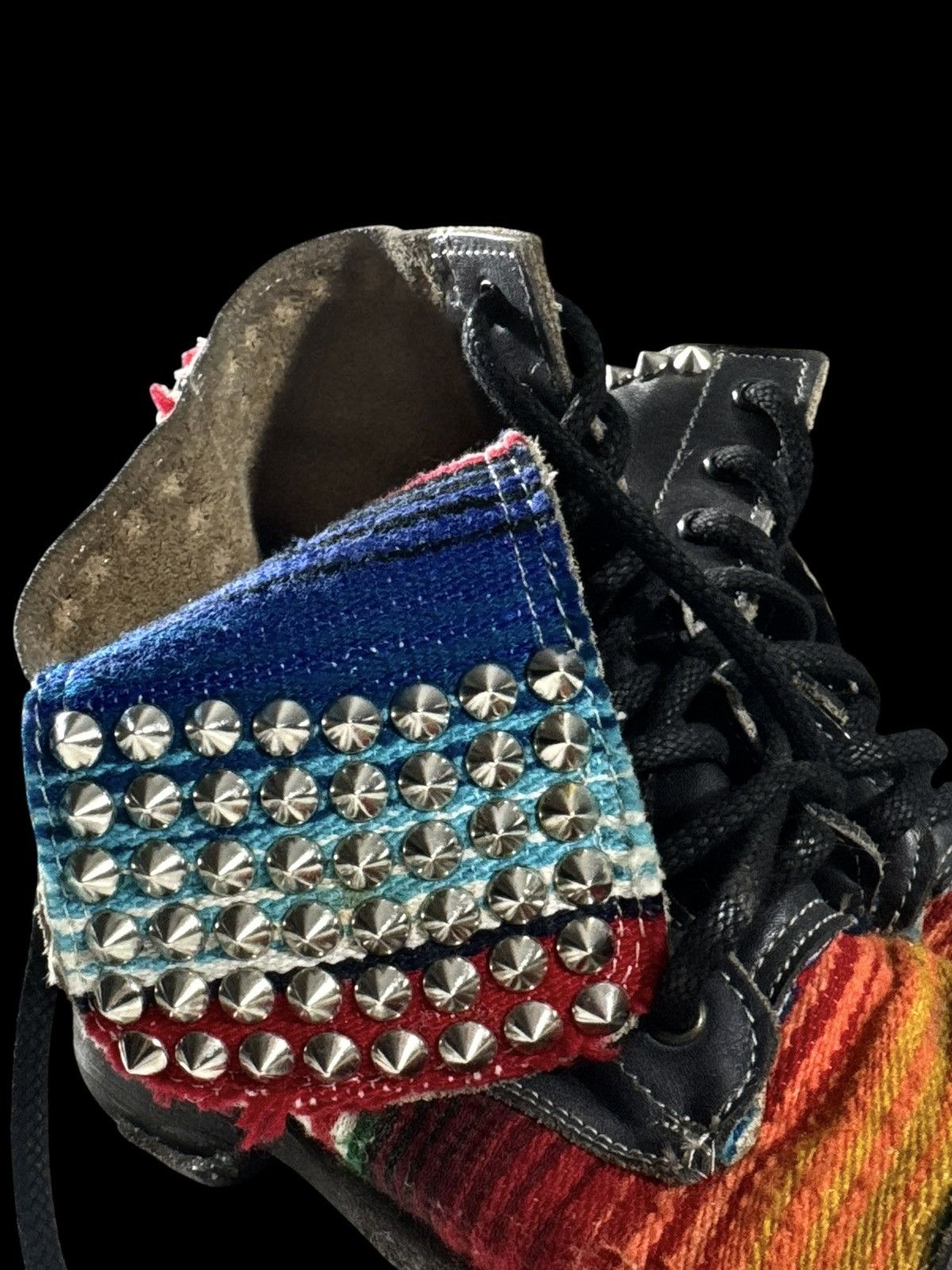 Bed Stu Bed Stu Handmade Studded Leather Textile Ankle Boots Size US 7 / EU 40 - 5 Thumbnail