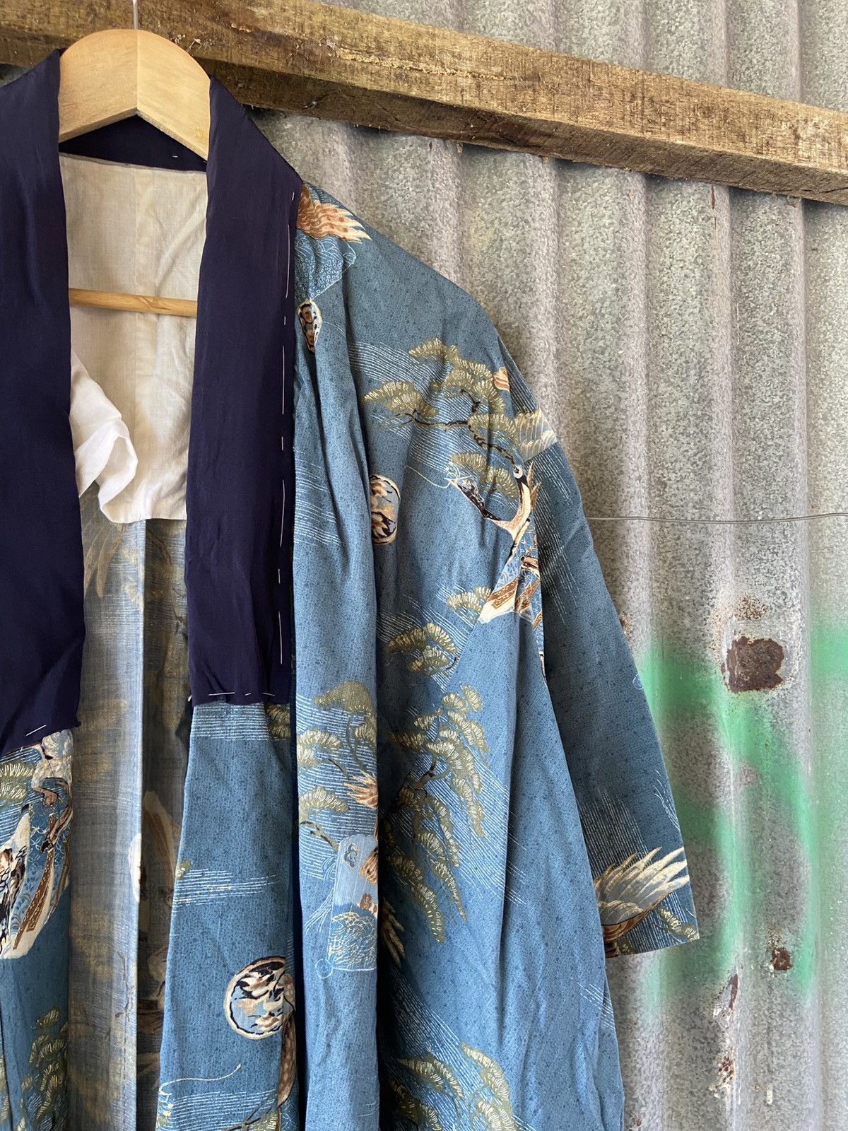 Komono Vintage Japanese Kimono Eagles Mountain Landscape Size US M / EU 48-50 / 2 - 4 Thumbnail