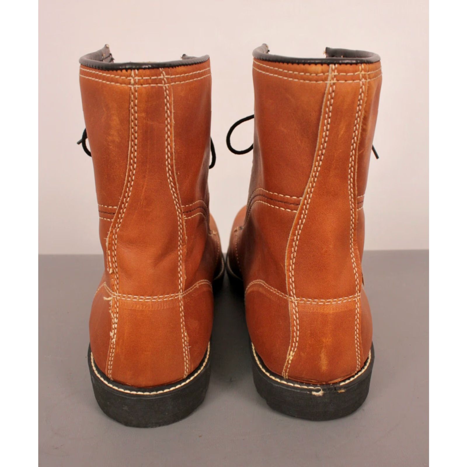 Nautica VINTAGE Utica Boots Boots Outdoor Mens 9 EEE Brown 1970s VTG Utica Brown Hunting / Outdoor Work Boots 9 EEE Mens Size US 9 / EU 42 - 3 Thumbnail