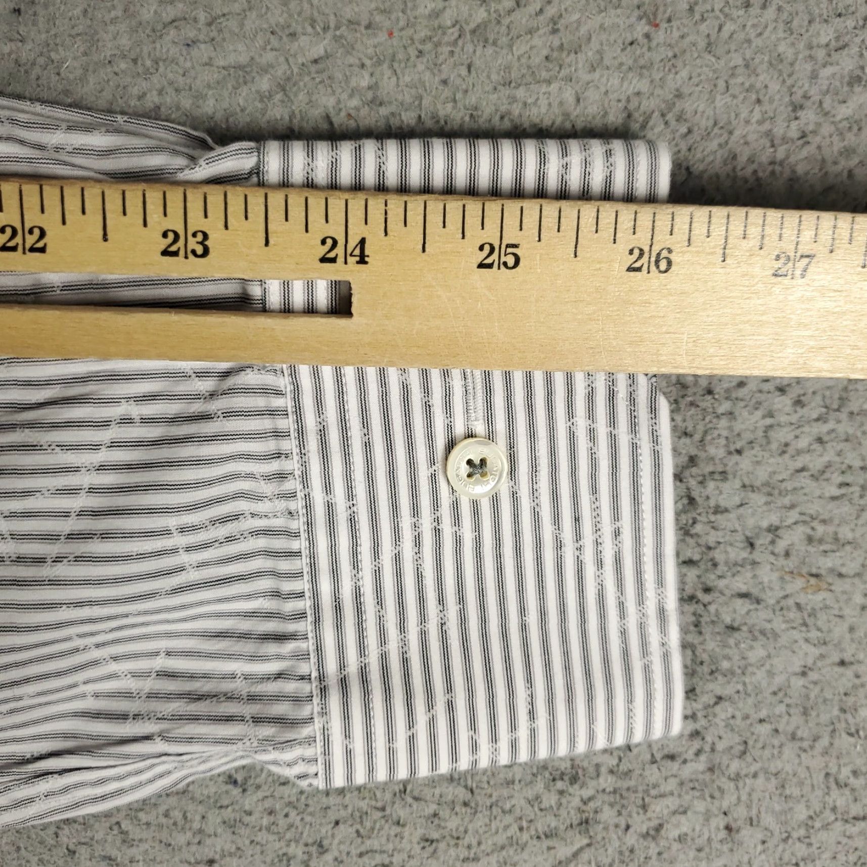BUGATCHI Bugatchi Shirt Mens Large Gray Striped Button-Up Long Sleeve Size US L / EU 52-54 / 3 - 7 Thumbnail