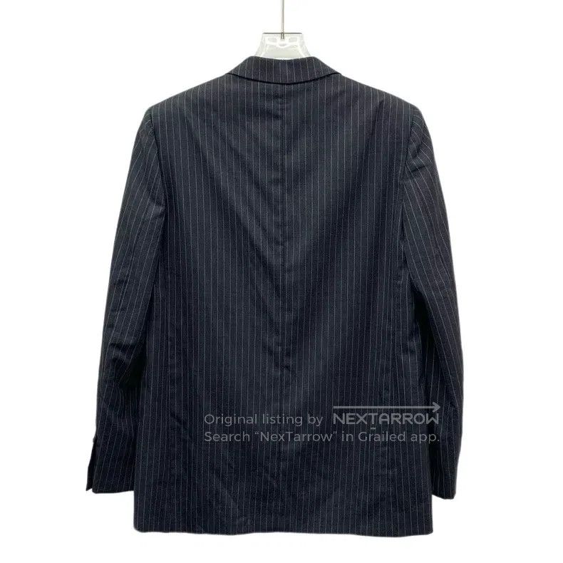 Saint Laurent Paris Saint Laurent Paris Black Striped Wool Collar Single Butto Size S / US 4 / IT 40 - 2 Thumbnail
