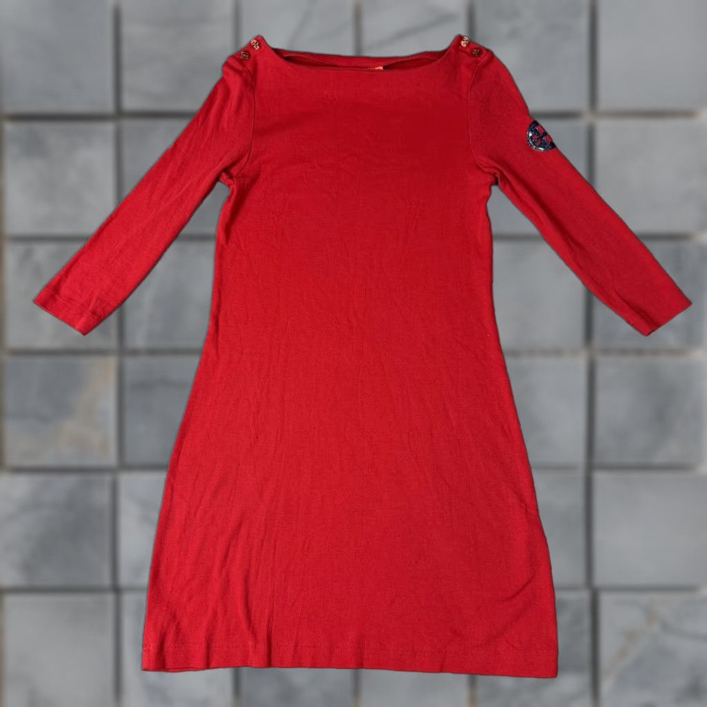 Tory Burch Tory Burch Skirt Womens Small Red Cotton Buttons Casual Dress High Fashion Rare Size 28" / US 6 / IT 42 - 1 Thumbnail