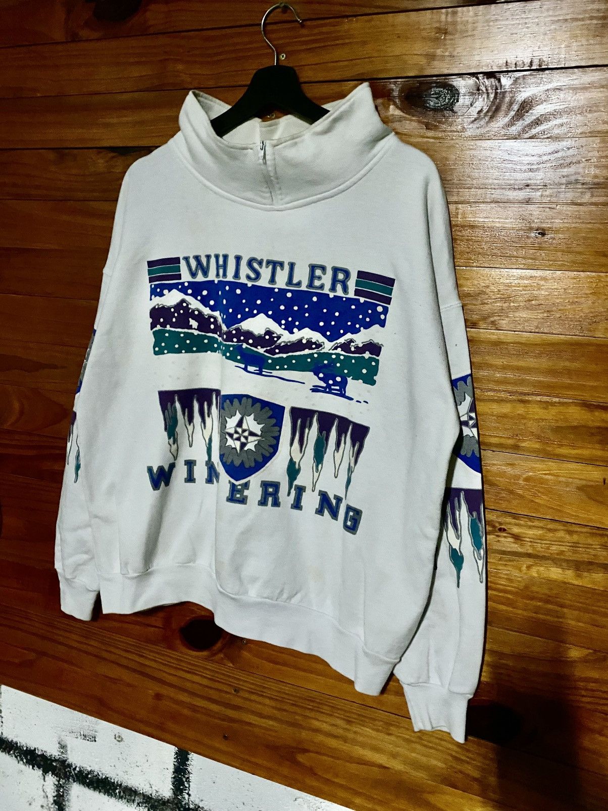 Vintage 90s Whistler Winter West Coast Canada Ski Graphic Pullover Size US S / EU 44-46 / 1 - 5 Thumbnail