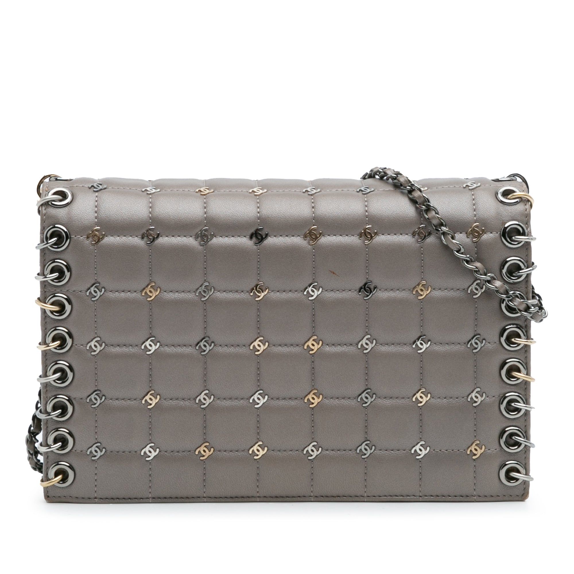 Chanel Small Lambskin Chocolate Bar CC Piercing Studded Chain Flap Size ONE SIZE - 1 Thumbnail