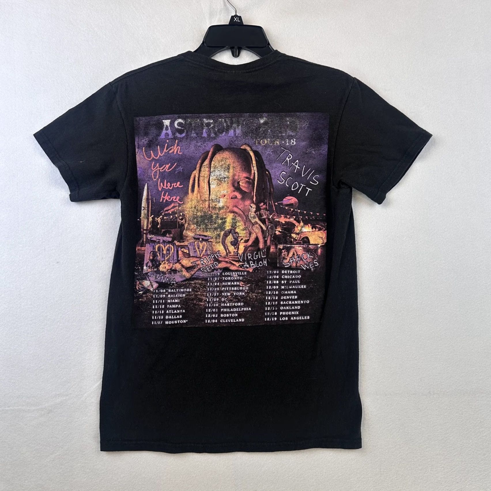 Delta Travis Scott Astroworld Shirt Mens Small Black Tour 2018 Wish You Were Here Tee Size US S / EU 44-46 / 1 - 6 Thumbnail