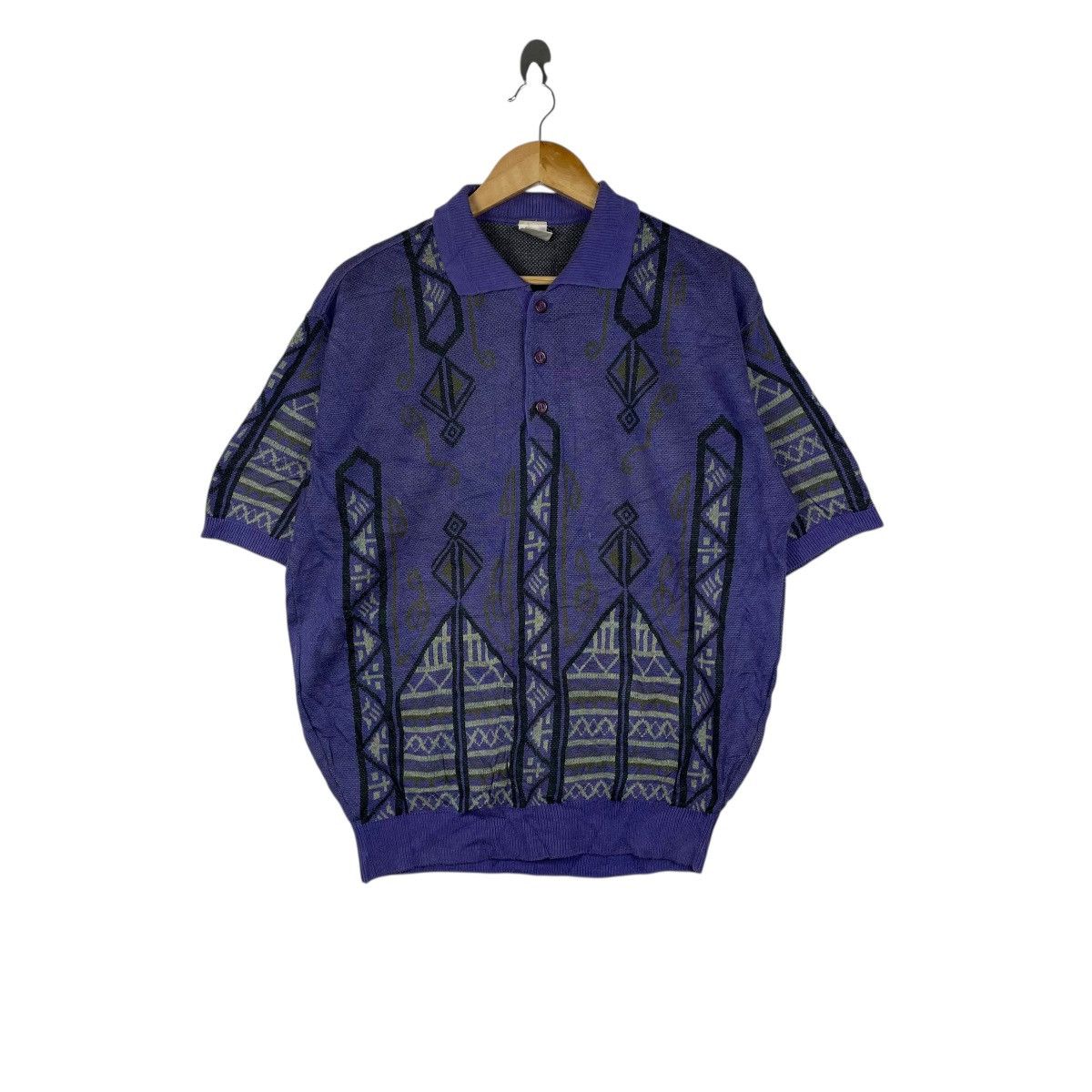Vintage Vintage Modigliani Italy Patterned Art Polo Jumper Sweater Size US L / EU 52-54 / 3 - 1 Thumbnail