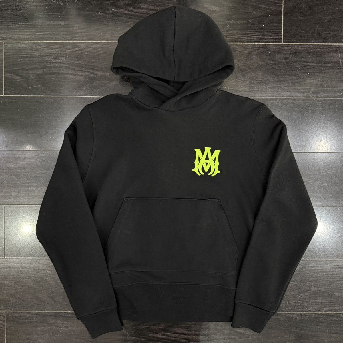 Amiri Amiri MA Logo Hoodie Black/Lime Size US S / EU 44-46 / 1 - 1 Thumbnail