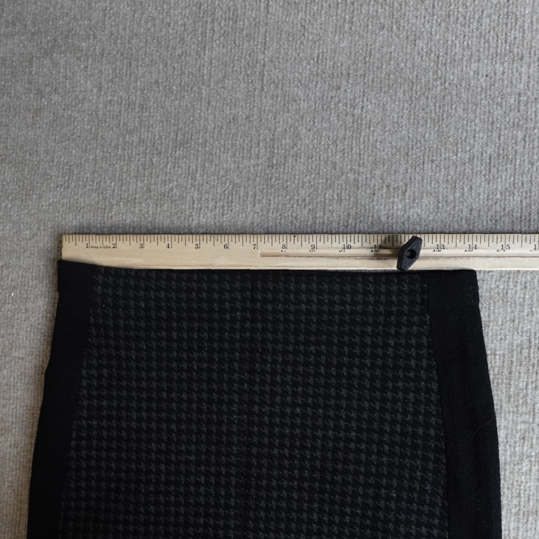Theory Theory Womens Skirt Medium Black Houndstooth Wool Blend Pencil Yennif Size 32" / US 10 / IT 46 - 6 Thumbnail