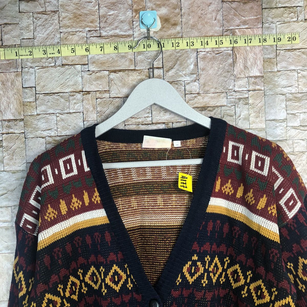 Homespun Knitwear × Japanese Brand Fun Knitz Multicolor Cardigan Knitwear #A177 Size US S / EU 44-46 / 1 - 4 Thumbnail