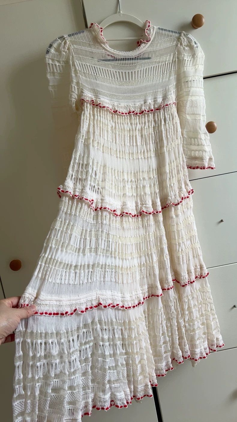 knee length dresses for ladies Alexander Mcqueen Lace Dress With Cotton Inserts And Organic Silk – Ellie  Belle main image 0