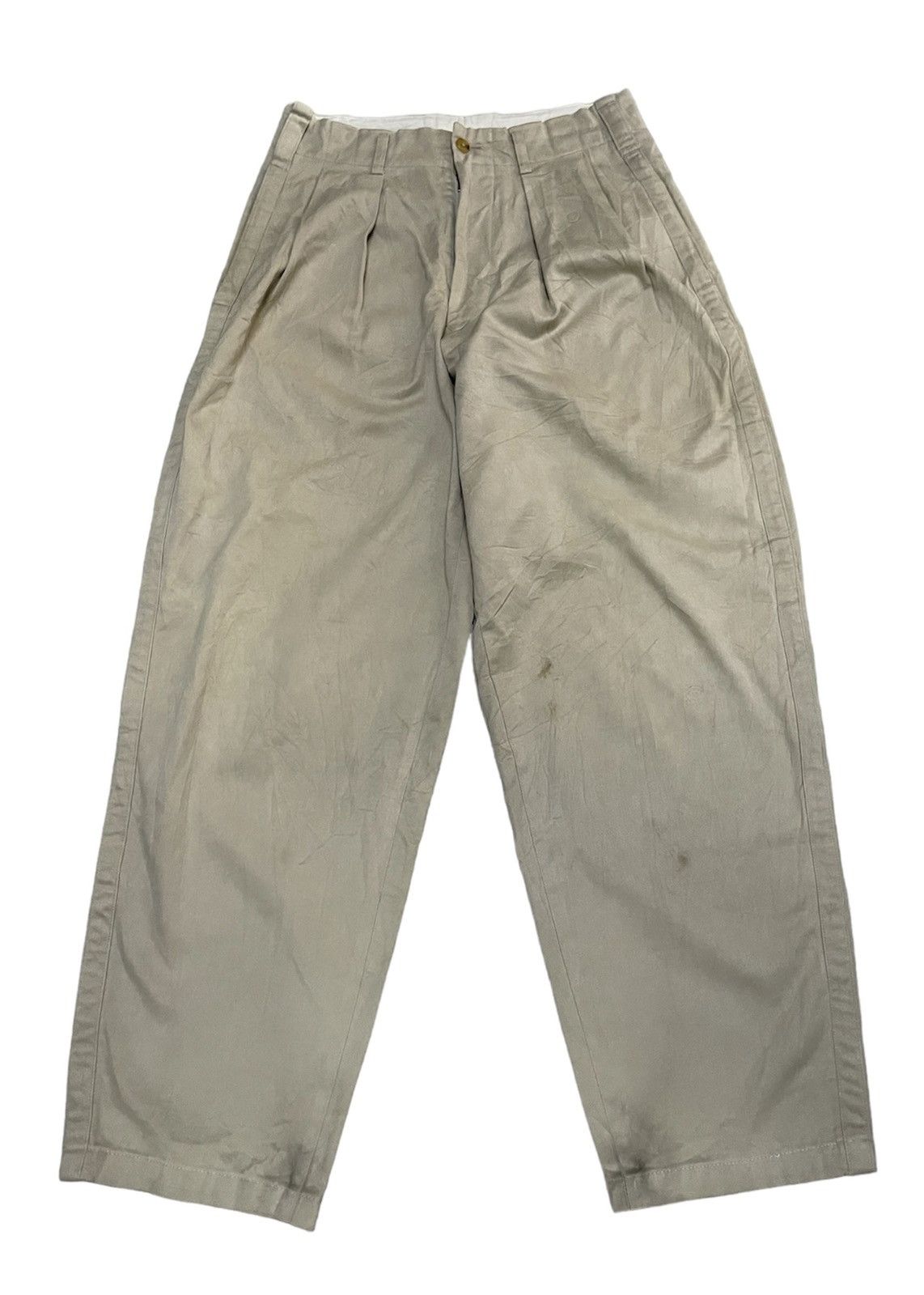 image of Yohji Yamamoto x YS For Men Wide Classic Pant in Beige (Size 29)