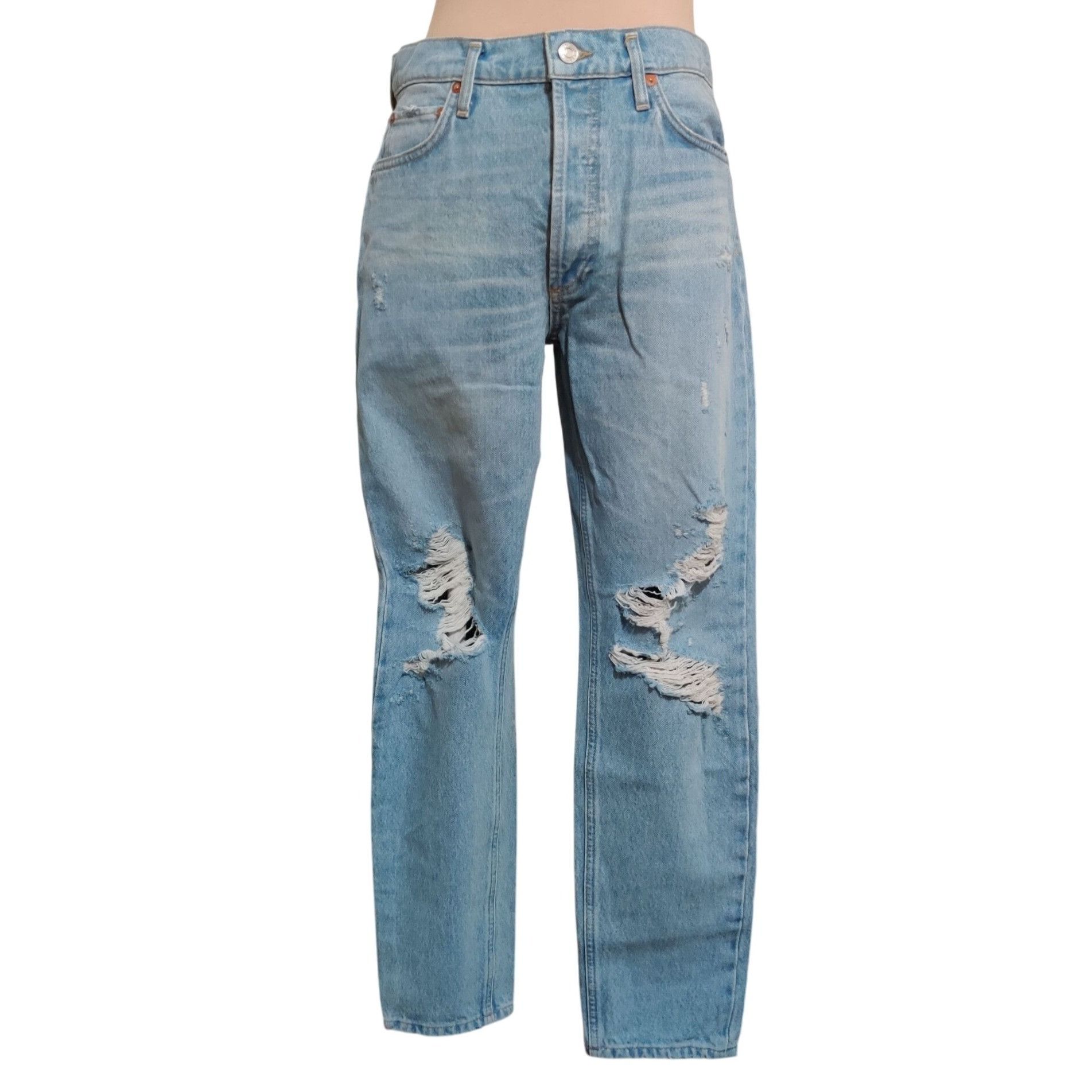 Agolde Agolde Womens Jeans Ever More Jamie Hi Rise Classic Distress Size 29" - 1 Thumbnail