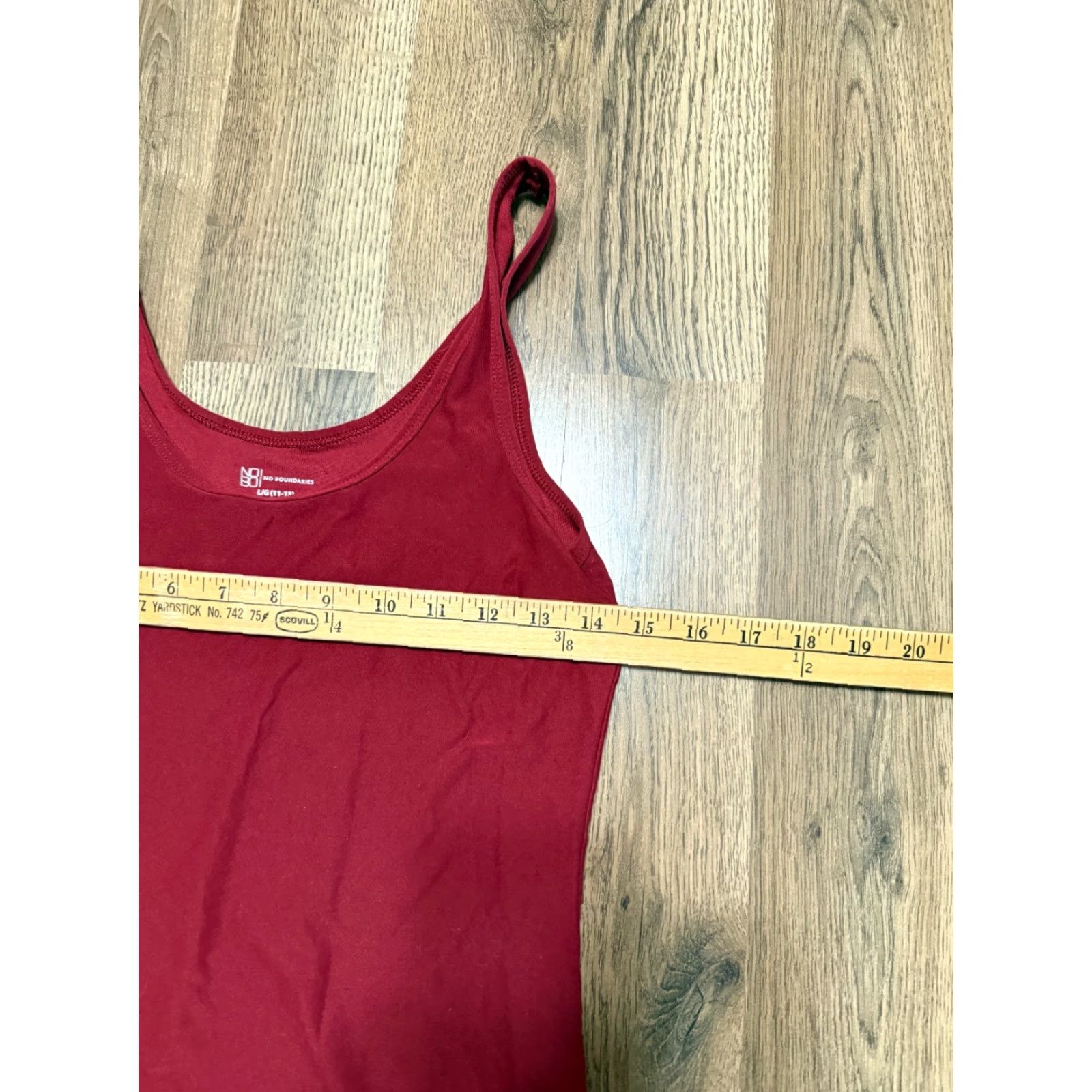 Vintage No Boundaries Tank Top Juniors Women's Large Red Sleeveless Tank Shirt, Casual, Basic, Modern, 90s? Size L / US 10 / IT 46 - 5 Thumbnail