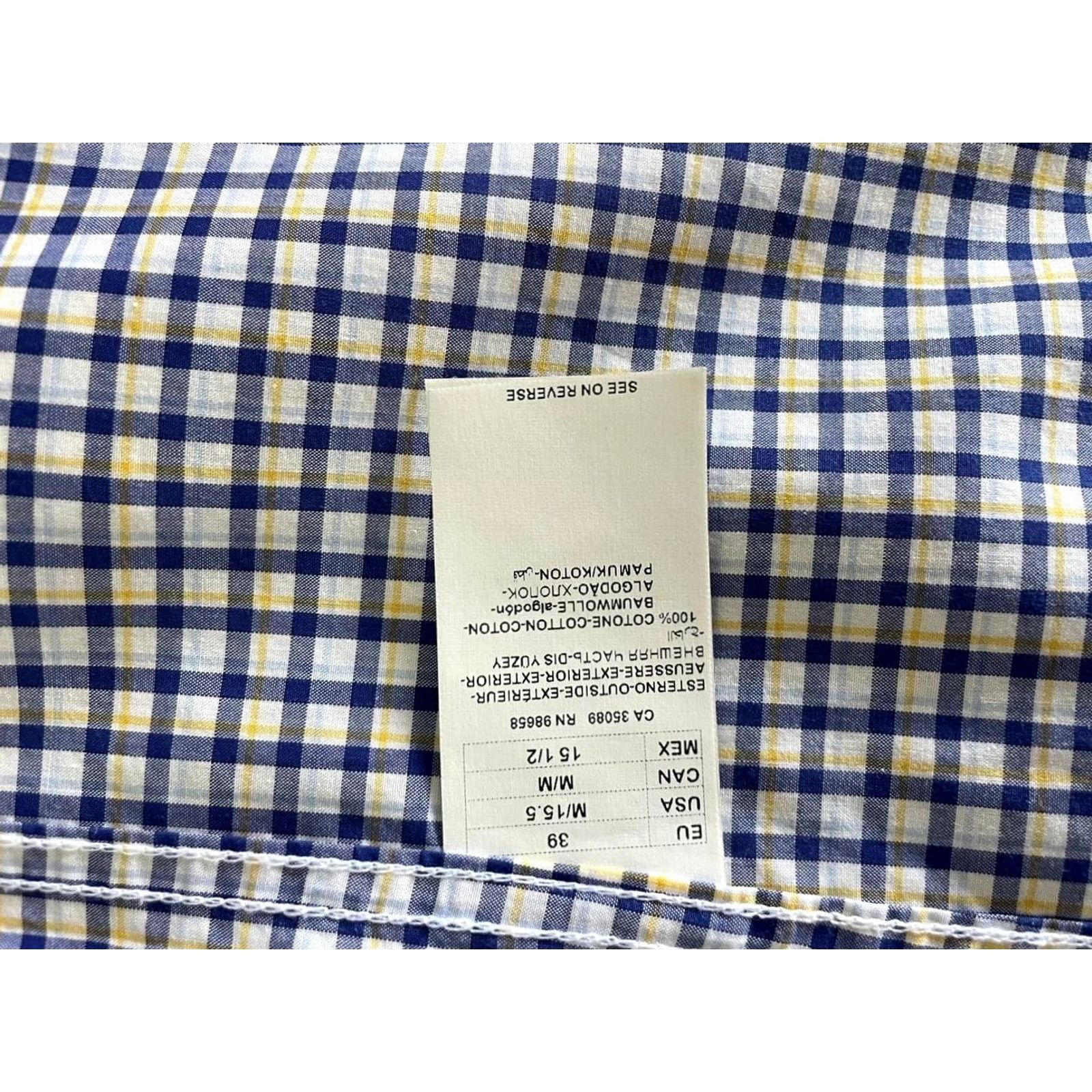 Paul & Shark Paul & Shark Button-Up Shirt Mens Blue Plaid Short Sleeve Size M Regular Collar-Down Yachting Casual, Business, Formal, Travel Size US M / EU 48-50 / 2 - 5 Thumbnail