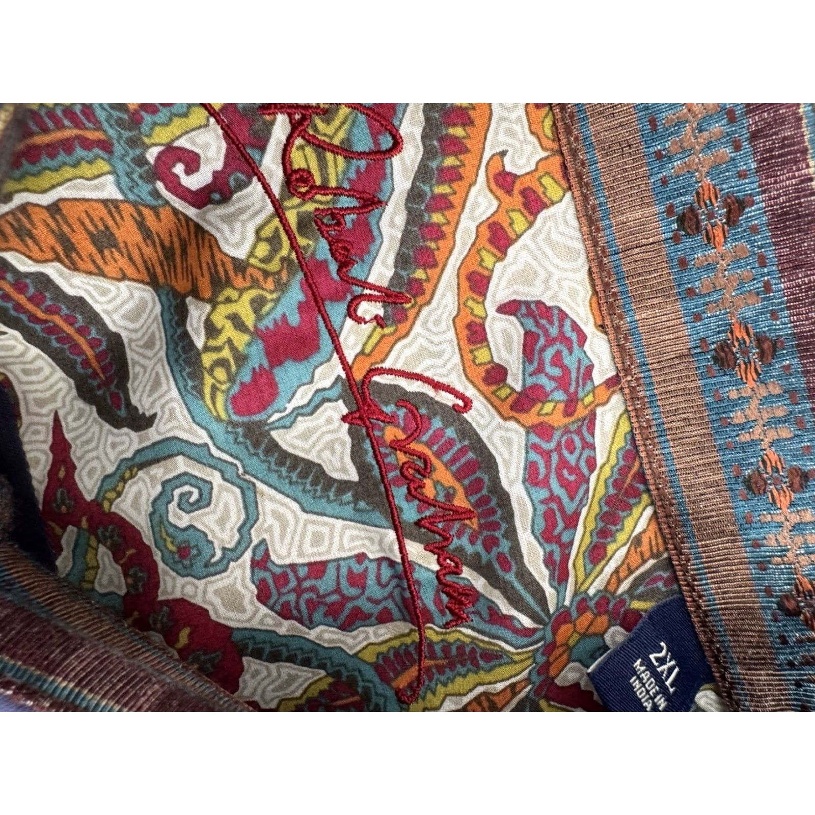 Robert Graham Robert Graham Baroque Paisley Embroidered Bib Mens 2XL Shirt Long Sleeve Button-Up Purple-Blue EXCELLENT Mens Shirts 2XL Embroidered Paisley Baroque Size US XXL / EU 58 / 5 - 4 Thumbnail