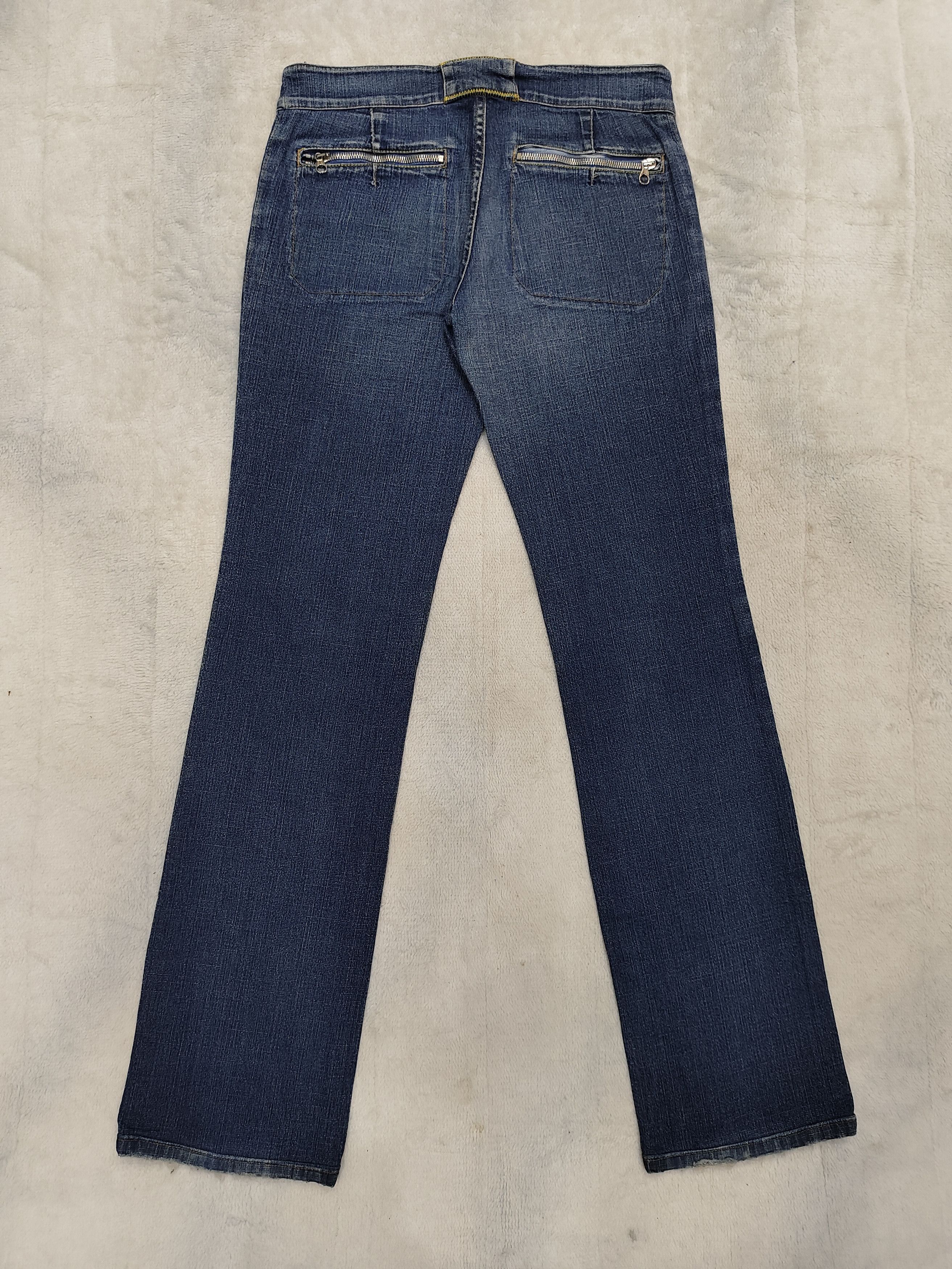 United Colors Of Benetton 00s Benetton💥 Y2K Zip Pocket Low Rise Straight Jeans Size 30" / US 8 / IT 44 - 4 Thumbnail