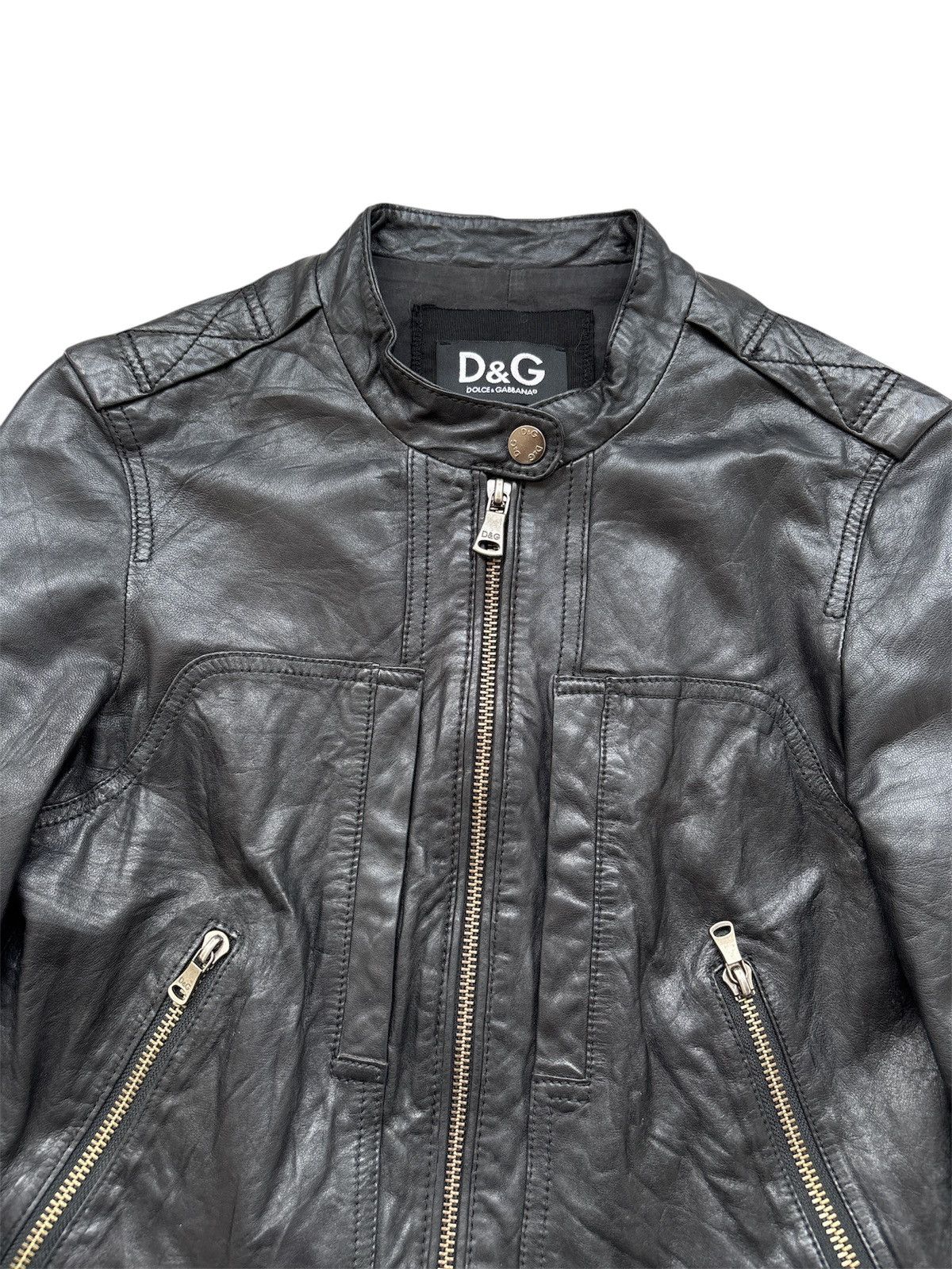 Dolce & Gabbana Cropped Biker Jacket Size US XS / EU 42 / 0 - 3 Thumbnail