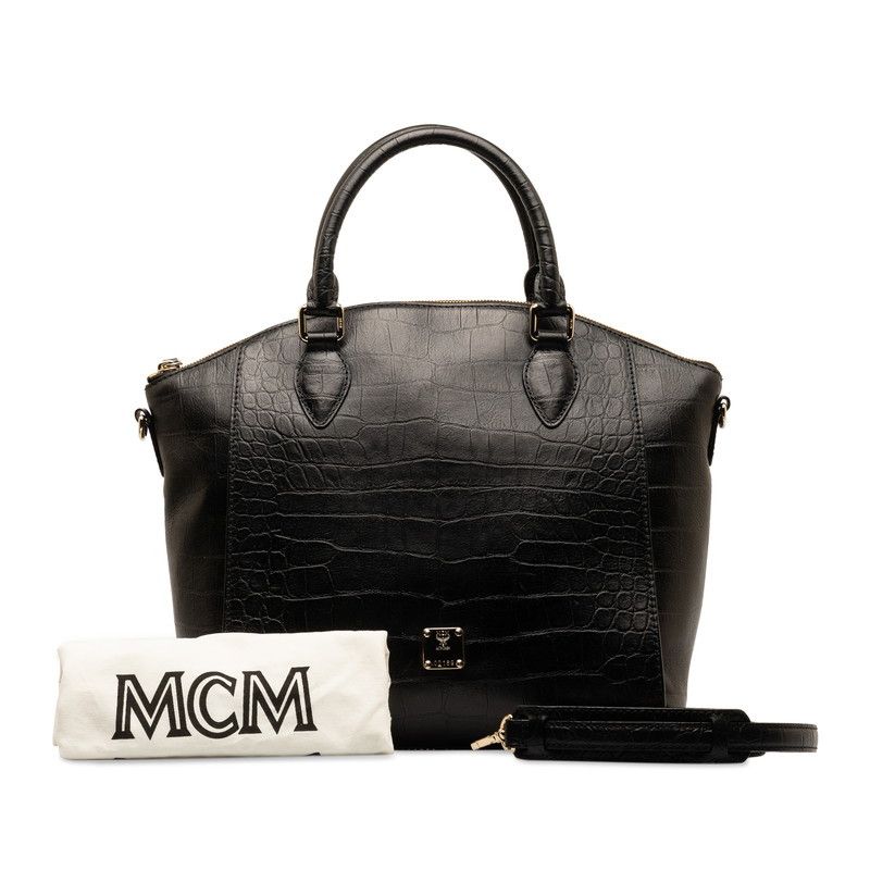 MCM MCM MCM Crocodile Embossed Leather 2WAY Tote Bag Leather Tote Bag in Great Condition Size ONE SIZE - 1 Thumbnail