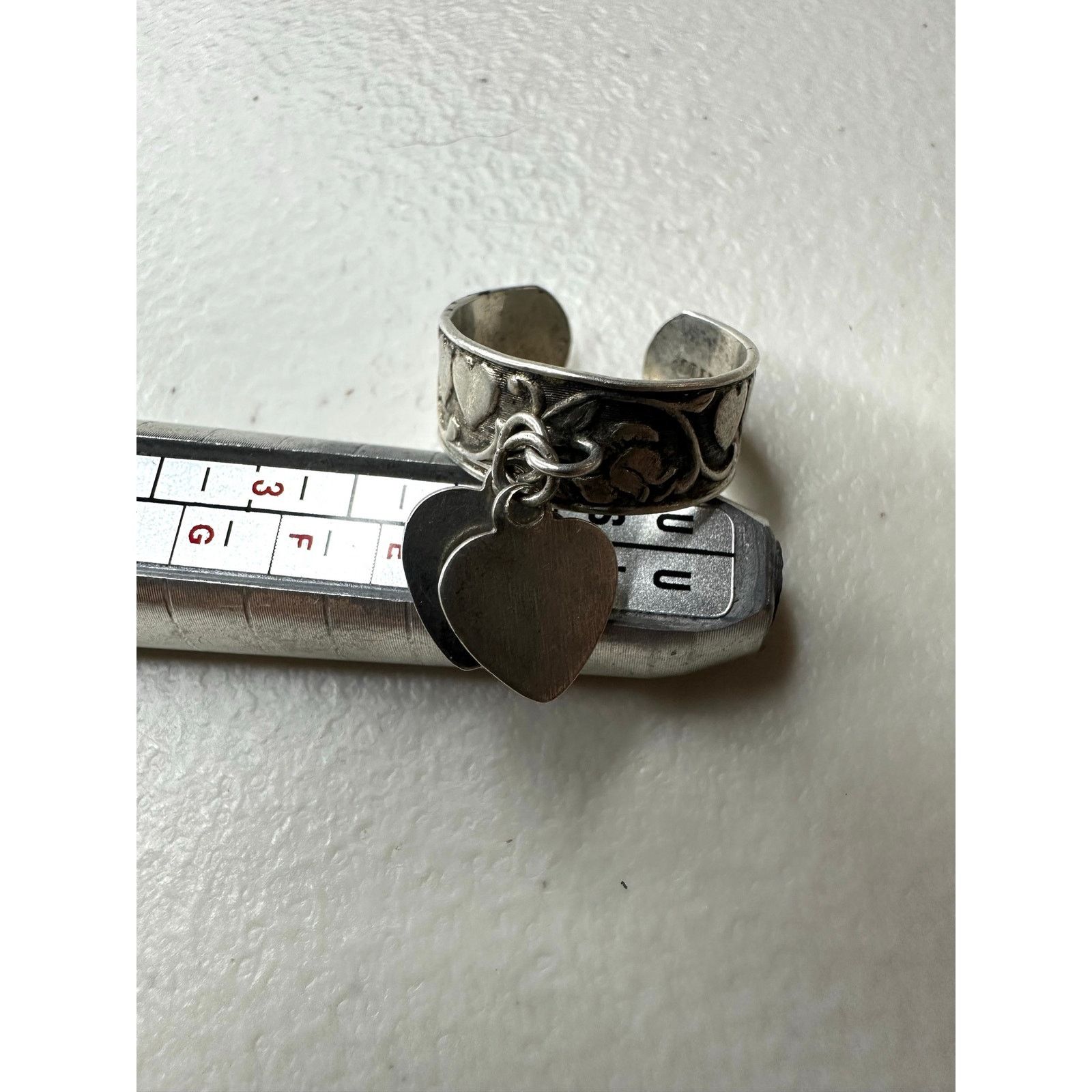 & Other Stories Sterling Silver Forget Me Not Band Ring Heart Charms Size 7 Size ONE SIZE - 1 Thumbnail