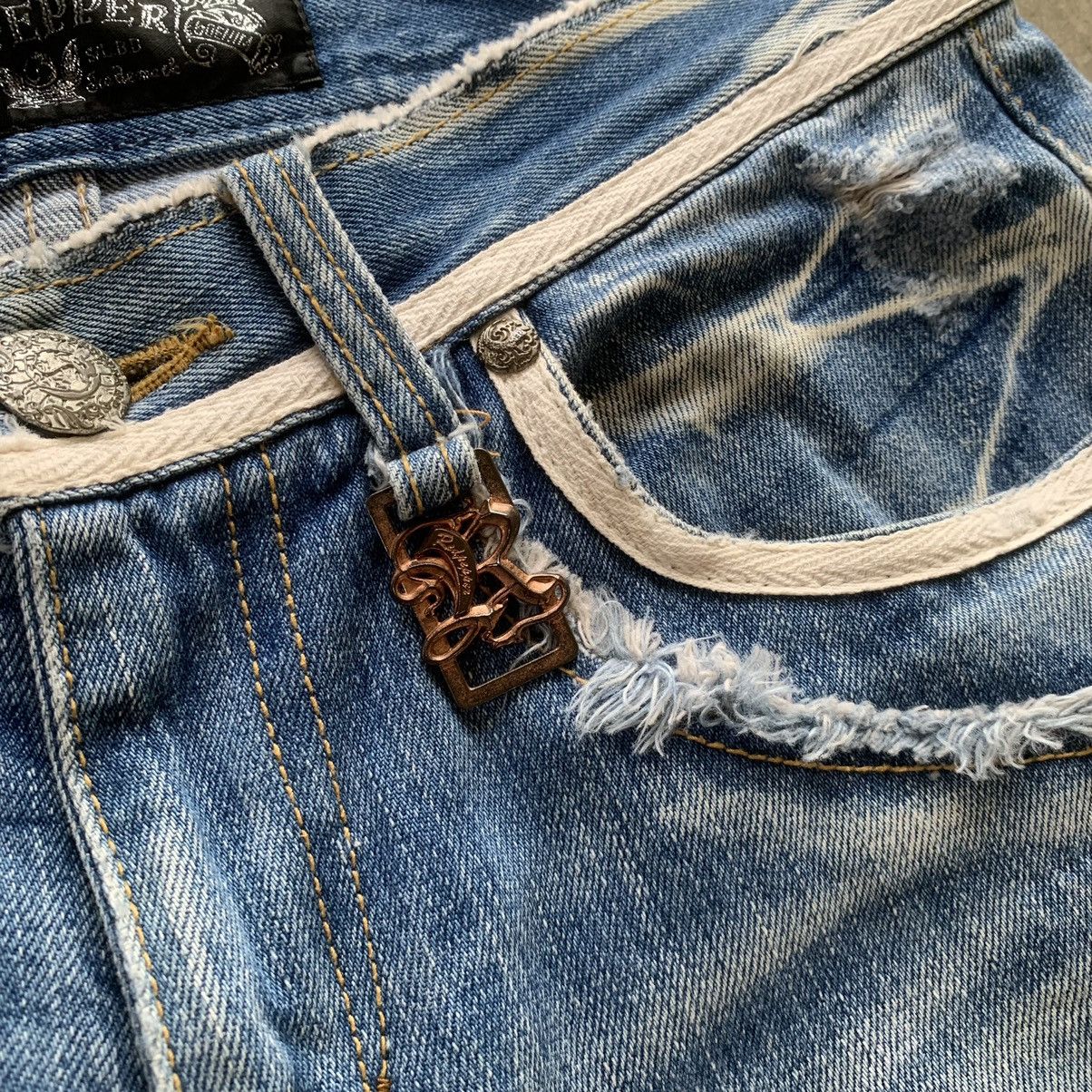 14th Addiction × If Six Was Nine × Japanese Brand RedPepper Spellout Embroidery Zipper Pocket Jeans Size US 33 - 5 Thumbnail