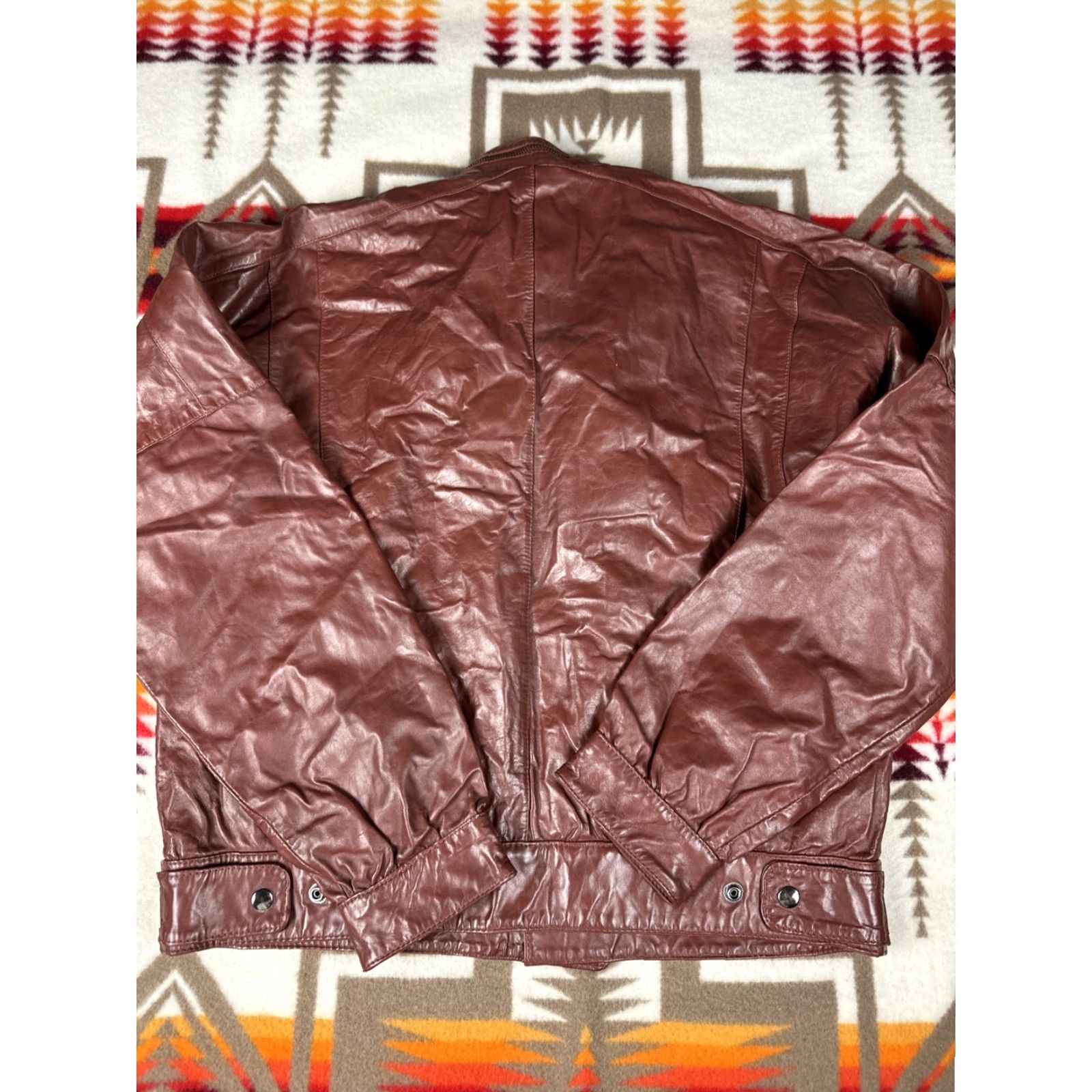Nique VINTAGE Brown Leather Moto Jacket Bomber Mens Zip Pocket 44 Brown Leather Zip Jacket Mens 44 Bomber Jacket Zipped Pockets Size US S / EU 44-46 / 1 - 8 Thumbnail