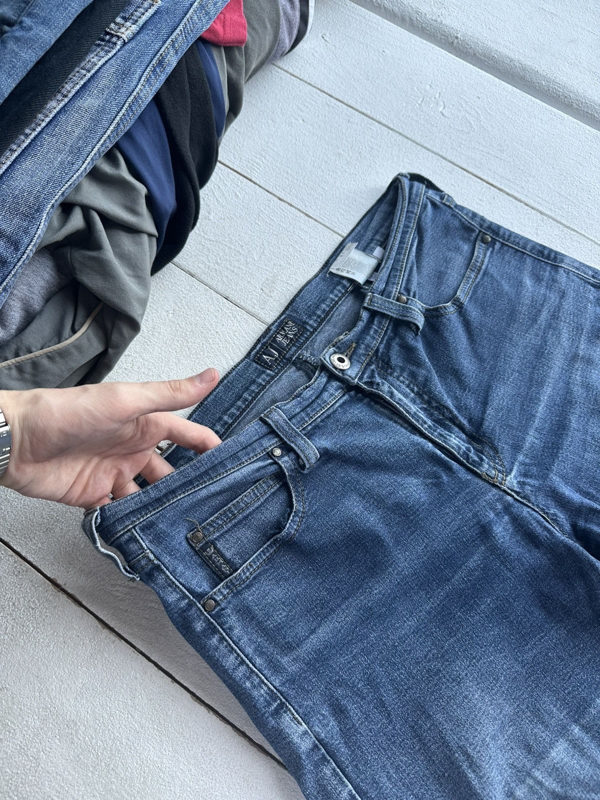 Giorgio Armani 🚨90s Armani Jeans Denim Blue Baggy Mens Pants 30US Size 30" / US 8 / IT 44 - 2 Thumbnail