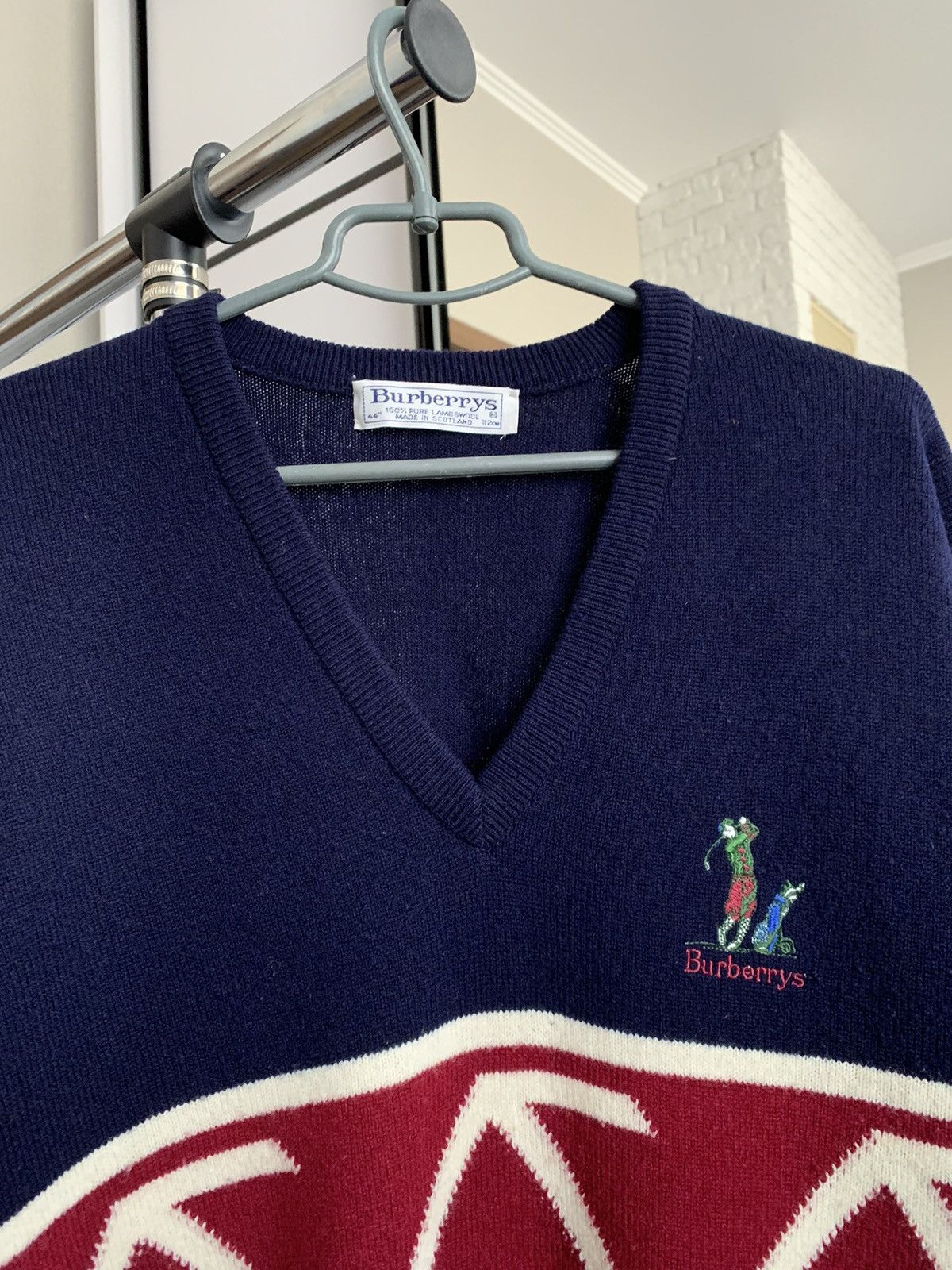 Burberry Burberrys Golf Vintage Wool Knit Sweater 90s England Size US XL / EU 56 / 4 - 4 Thumbnail