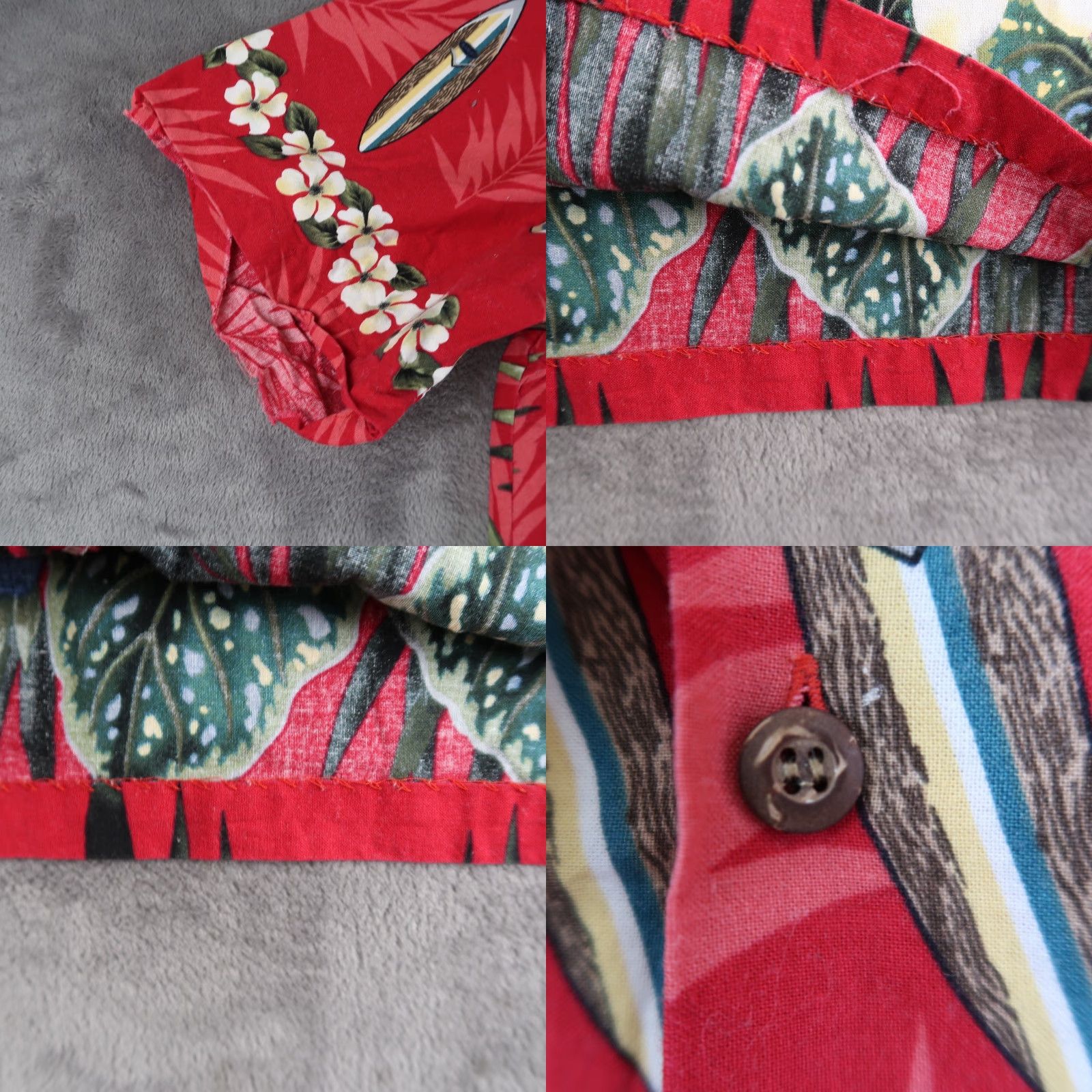 Vintage VINTAGE RJC Hawaiian Islands Shirt Men's L Red Floral Button Up Short Sleeve Collar Down Accessories: Button Size US L / EU 52-54 / 3 - 8 Thumbnail
