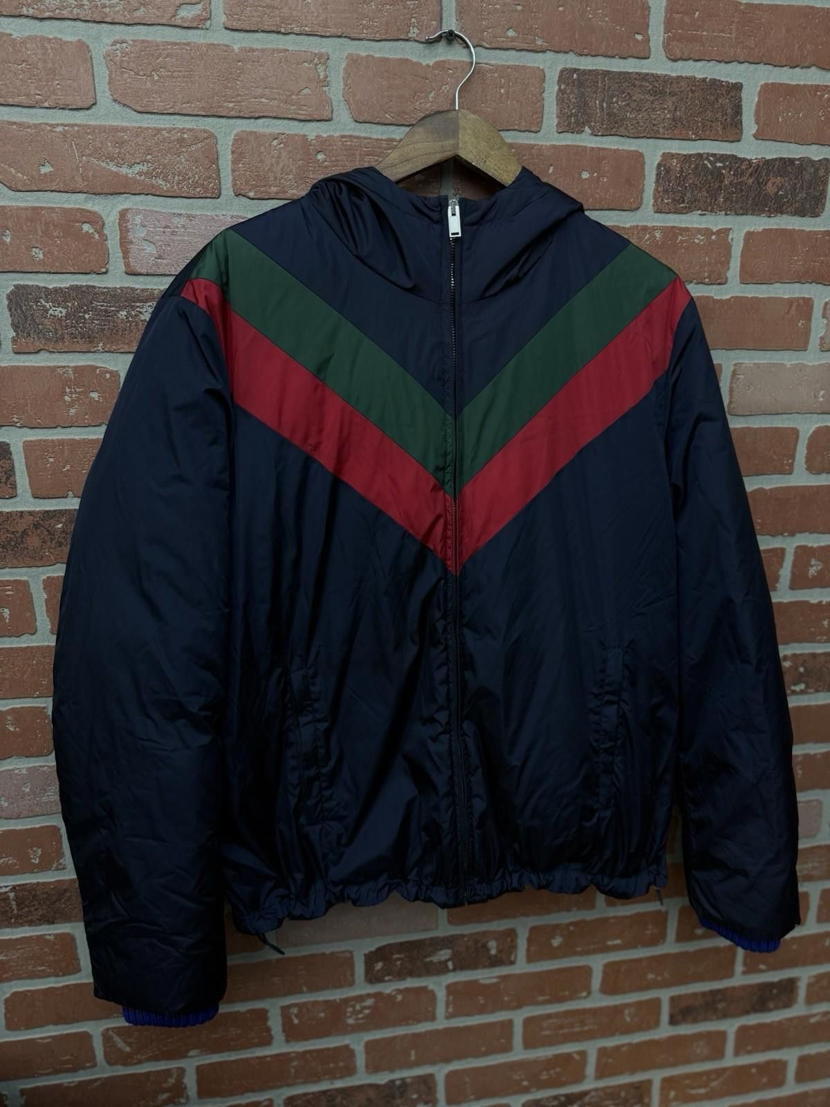 Gucci Gucci Men’s Color Block Puffer Jacket Size (52) Navy Blue Size US L / EU 52-54 / 3 - 4 Thumbnail