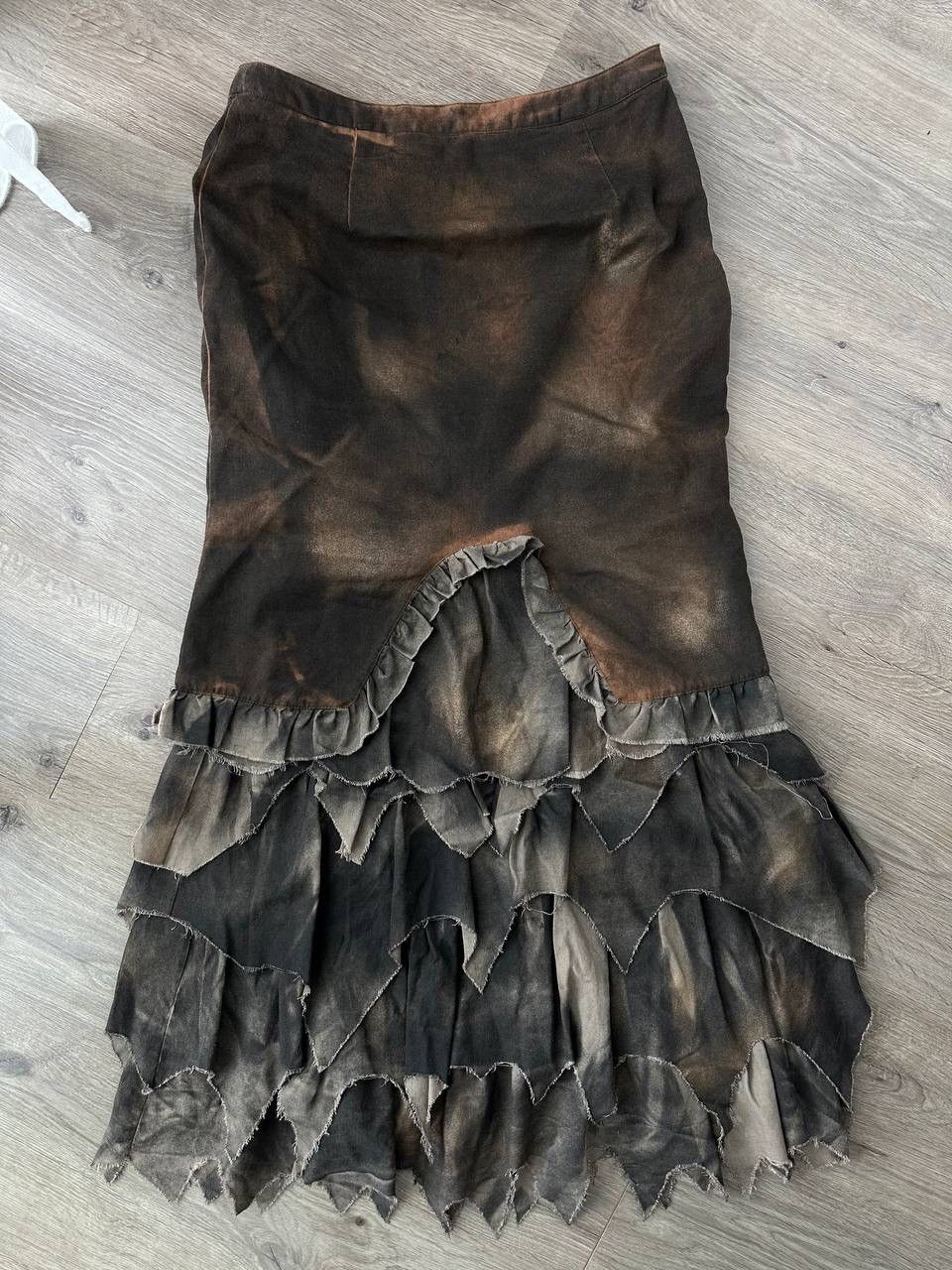 Japanese Brand × Vintage Vintage RQ-BL Avant Garde Long Brown Womens Skirt Size 32" / US 10 / IT 46 - 2 Thumbnail
